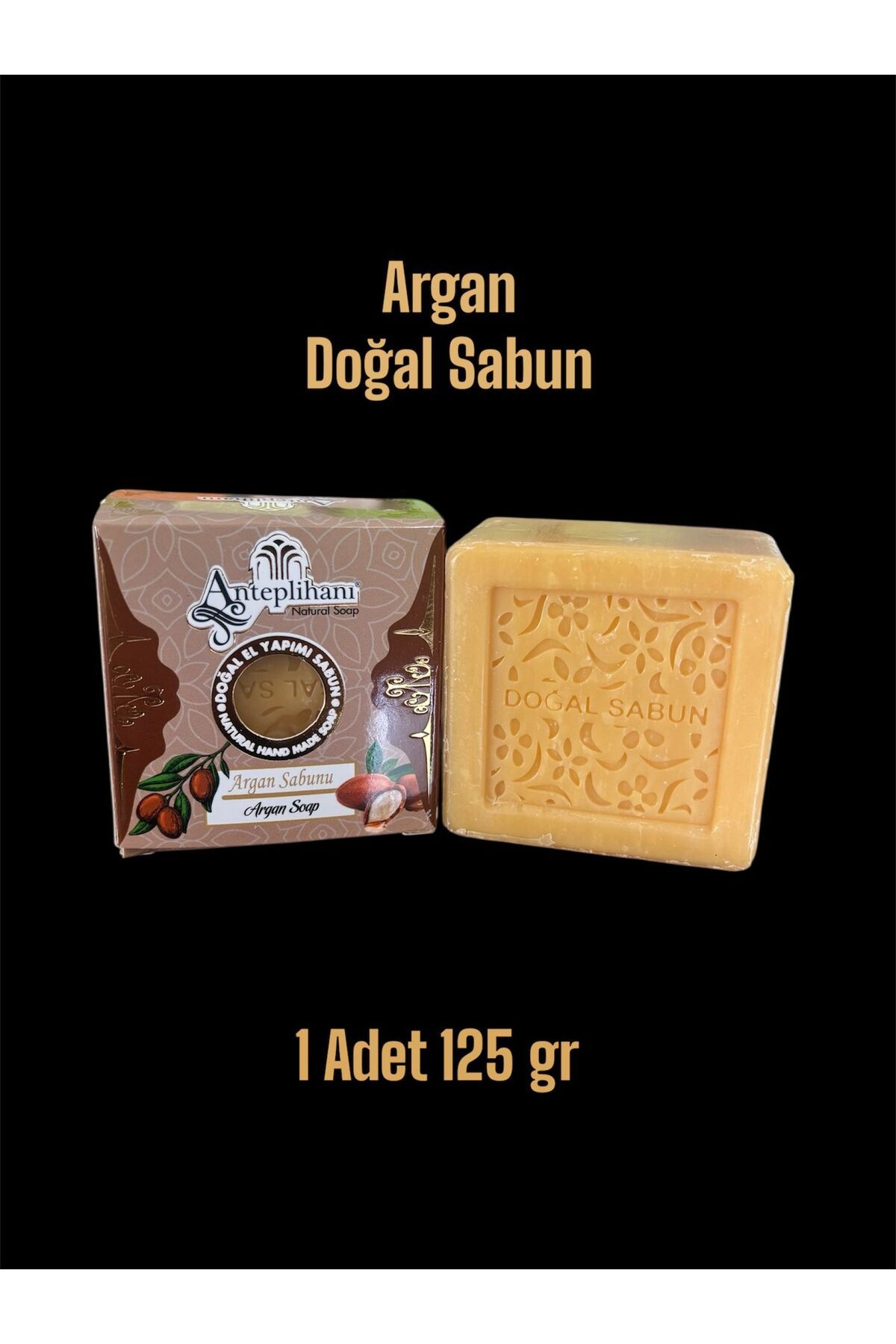ANTEPLİHANI ARGAN SABUN, ARGAN YAĞLI, ARGAN , DOĞAL EL YAPIMI NATUREL SABUN , SOAP (1 ADET 125 GR)