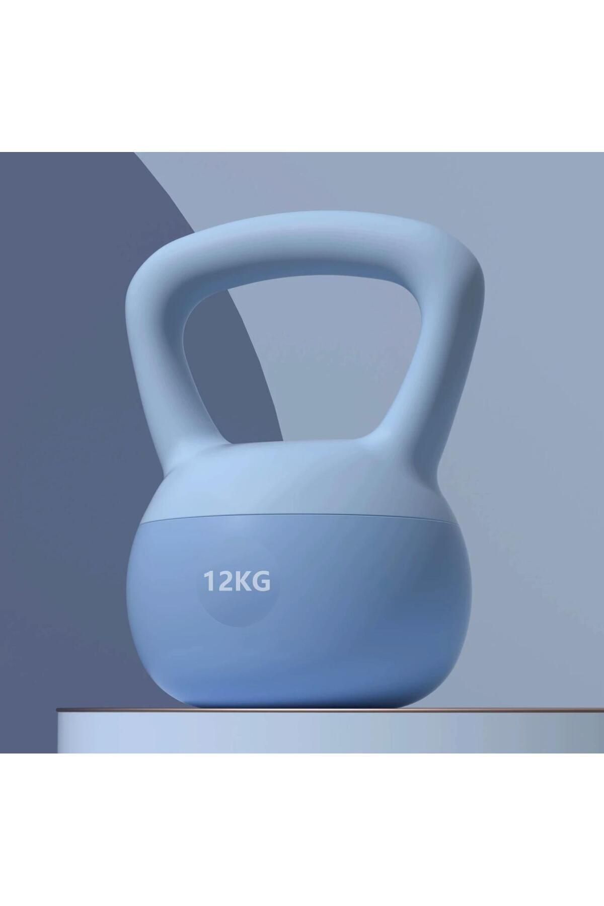 SerenityHaven 12 Kg Soft Kettlebell Yumuşak Tabanlı Metal Kumlu Ses Yapmaz Darbeye Dayanıklı