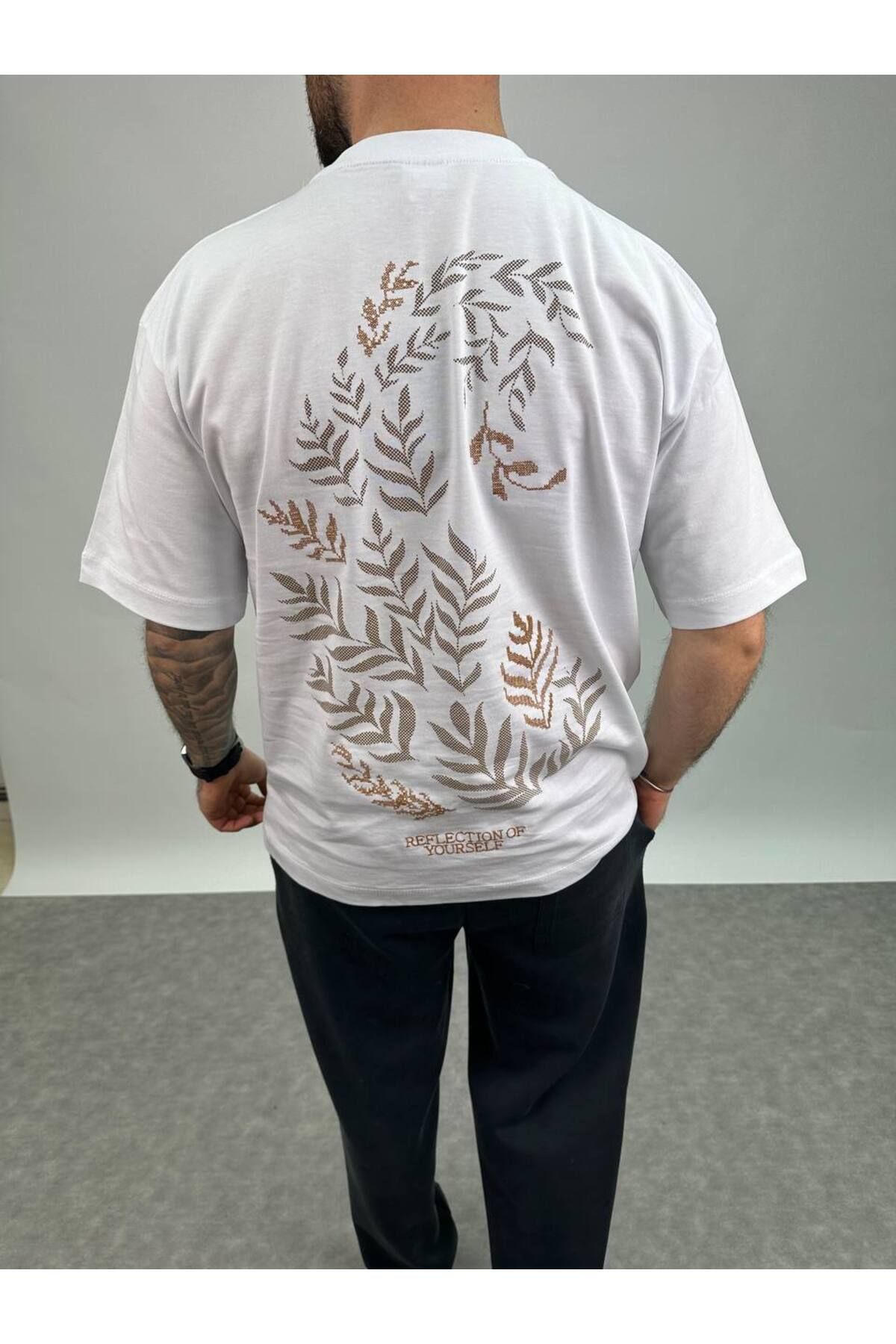 Twentysix NAKIŞ BASKILI OVERSİZE T-SHIRT