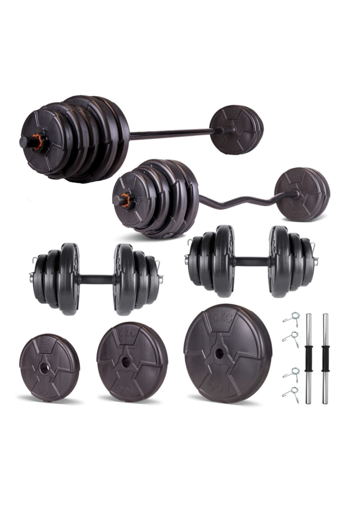 SerenityHaven Ecgspor HERO Serisi 68 KG Z BAR Dambıl Seti ve Fitness Ağırlık Seti