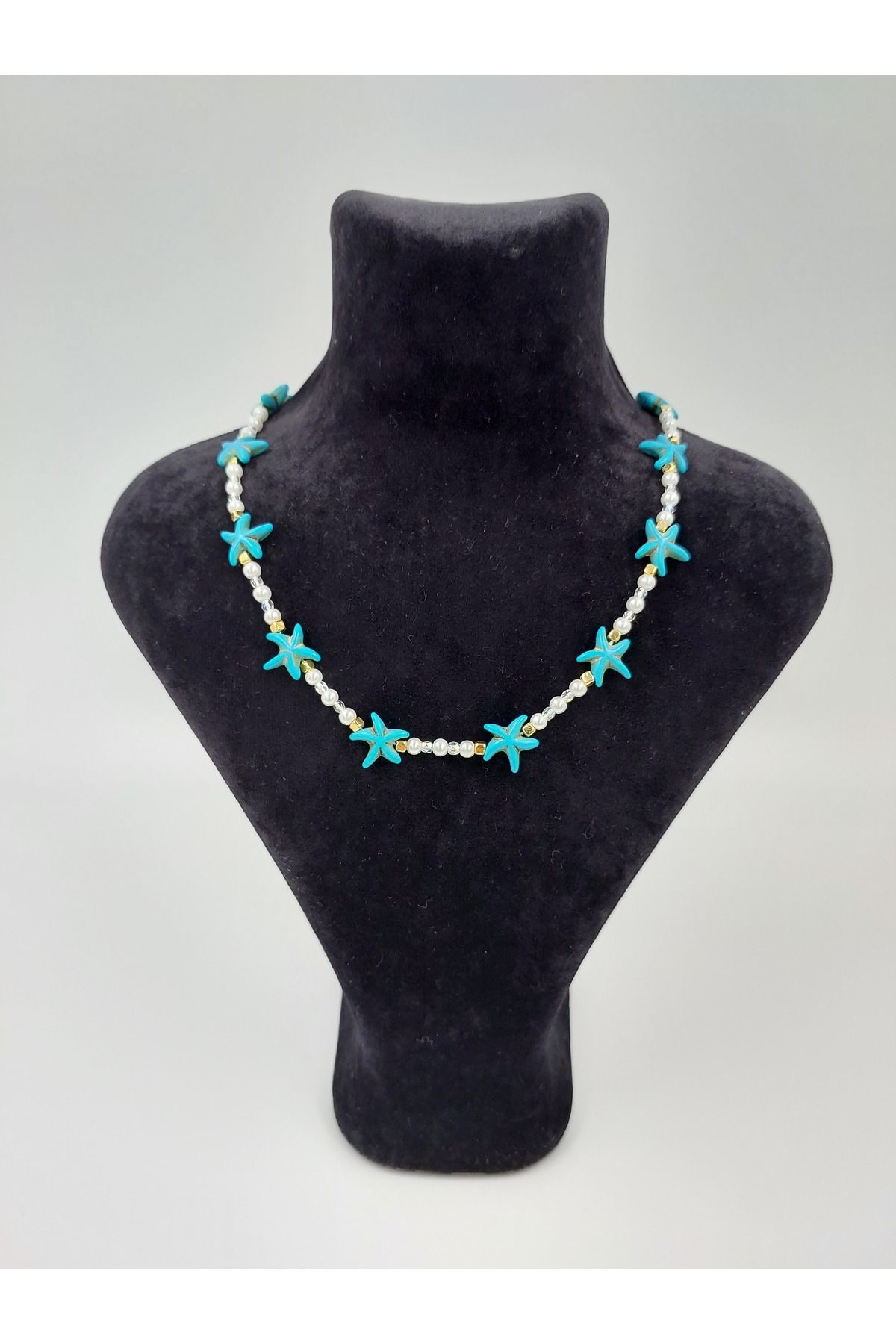 R G Handmade Design Deniz Yıldızlı Cam Boncuk Kolye – El Yapımı Tasarım