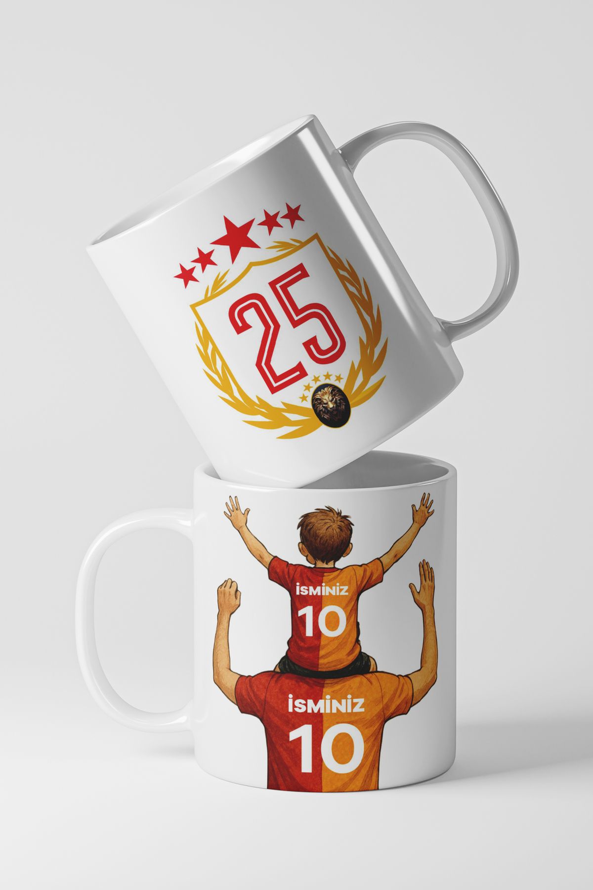 Bizon Reklam Baba - Erkek Çocuk İsim Baskılı Galatasaray Taraftar Kupa Bardak (5 YILDIZLI)