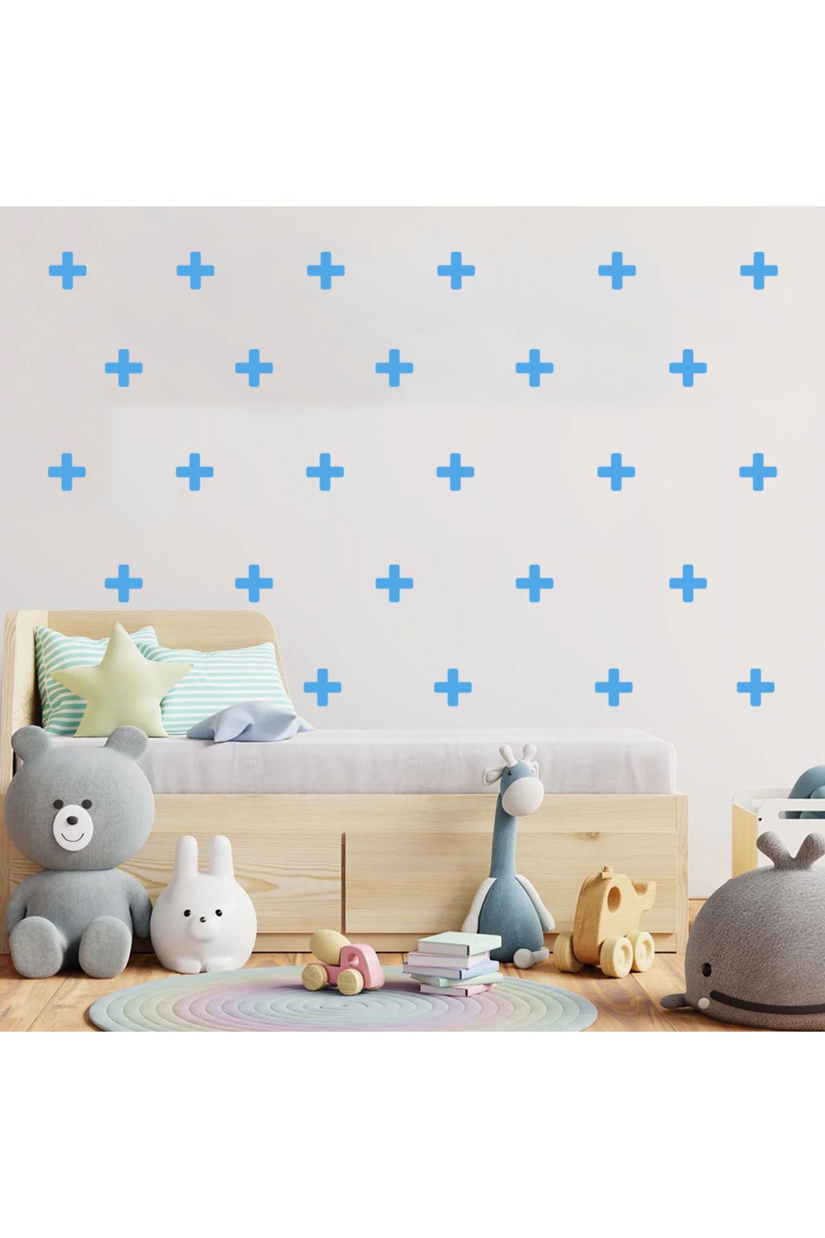 BugyBagy 5cm Ebadında Artı Şeklinde Duvar Sticker Seti - 125 Adet