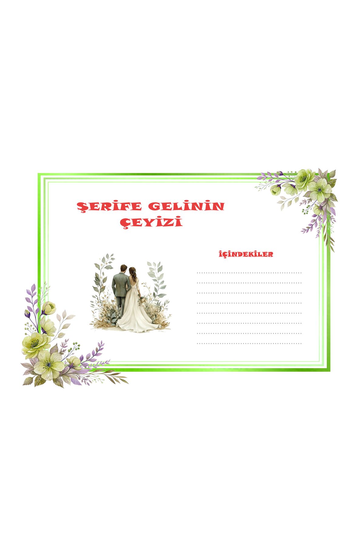 THE BIGGEST IMPACT Kişiye Özel Gelin Çeyizi Koli Etiketi Sticker A4 (10 Adet) – Renkli Kutu, Bohça, Koli etiketi