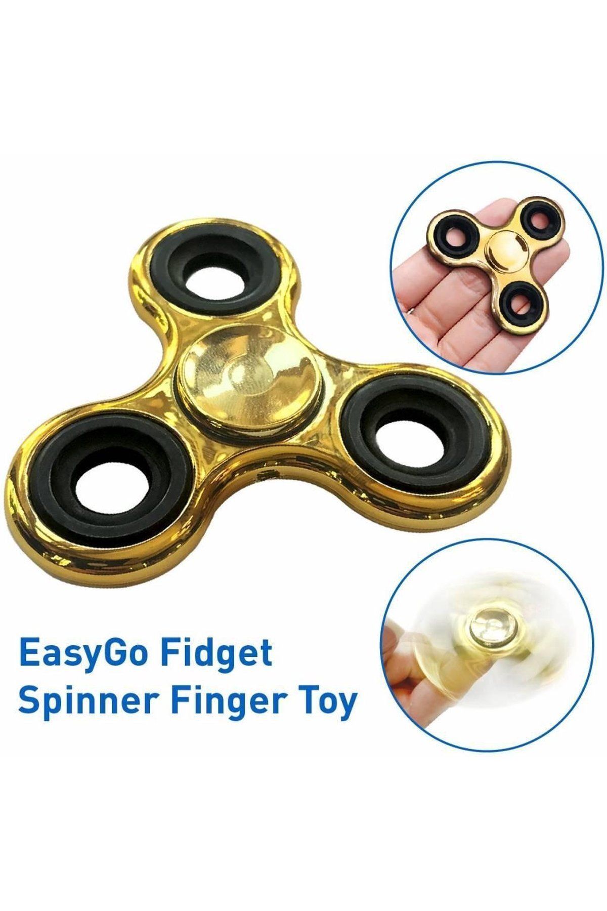 LRS STORE Altın Renk Metal Rulmanlı Stres Çarkı Uzun Süre Dönen Gold Yüksek Kalite Fidget Spinner