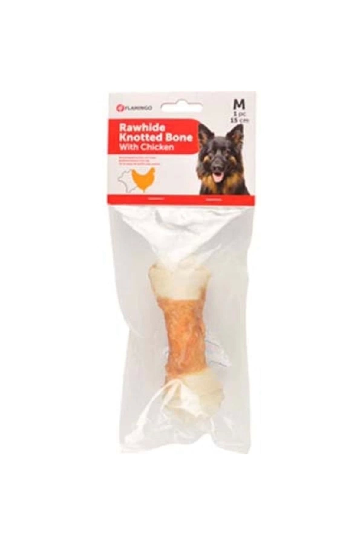 No8 Home Flamingo Tavuk Etli Sargılı Düğüm Köpek Kemik Ödülü 15 Cm