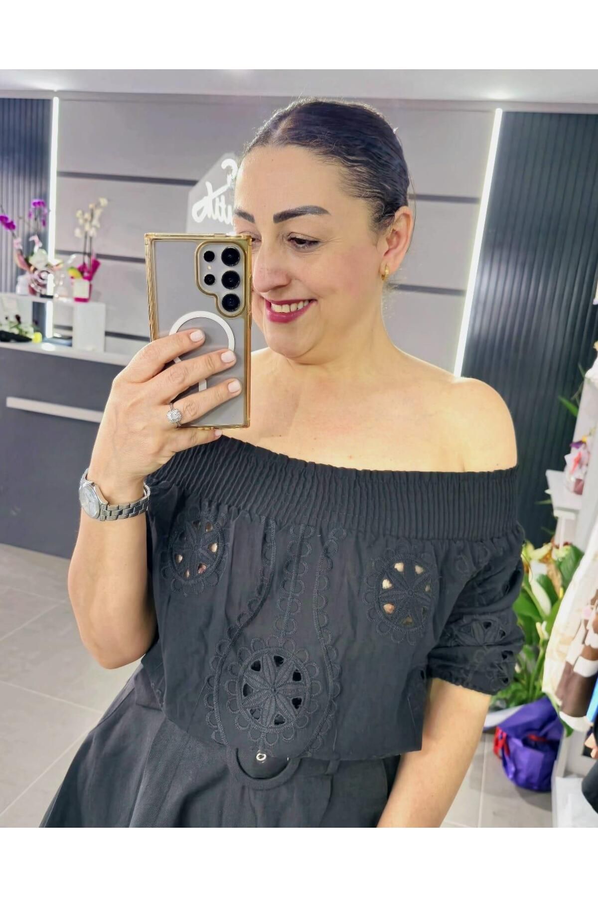 Mzr Collection GÜPÜRLÜ BLUZ SİYAH