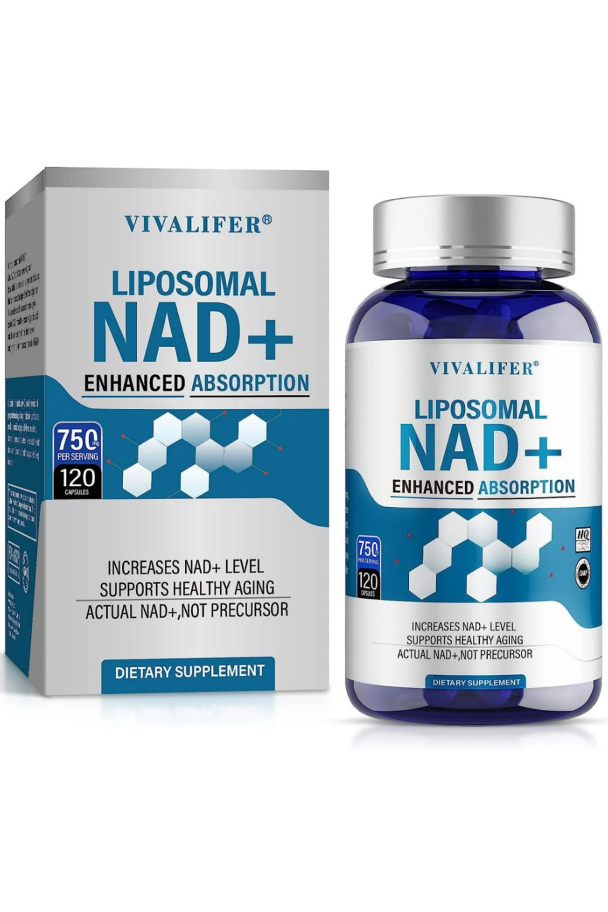 Vivalifer , Liposomal Nad+ 500 mg With Tmg 250 mg 120 Capsules