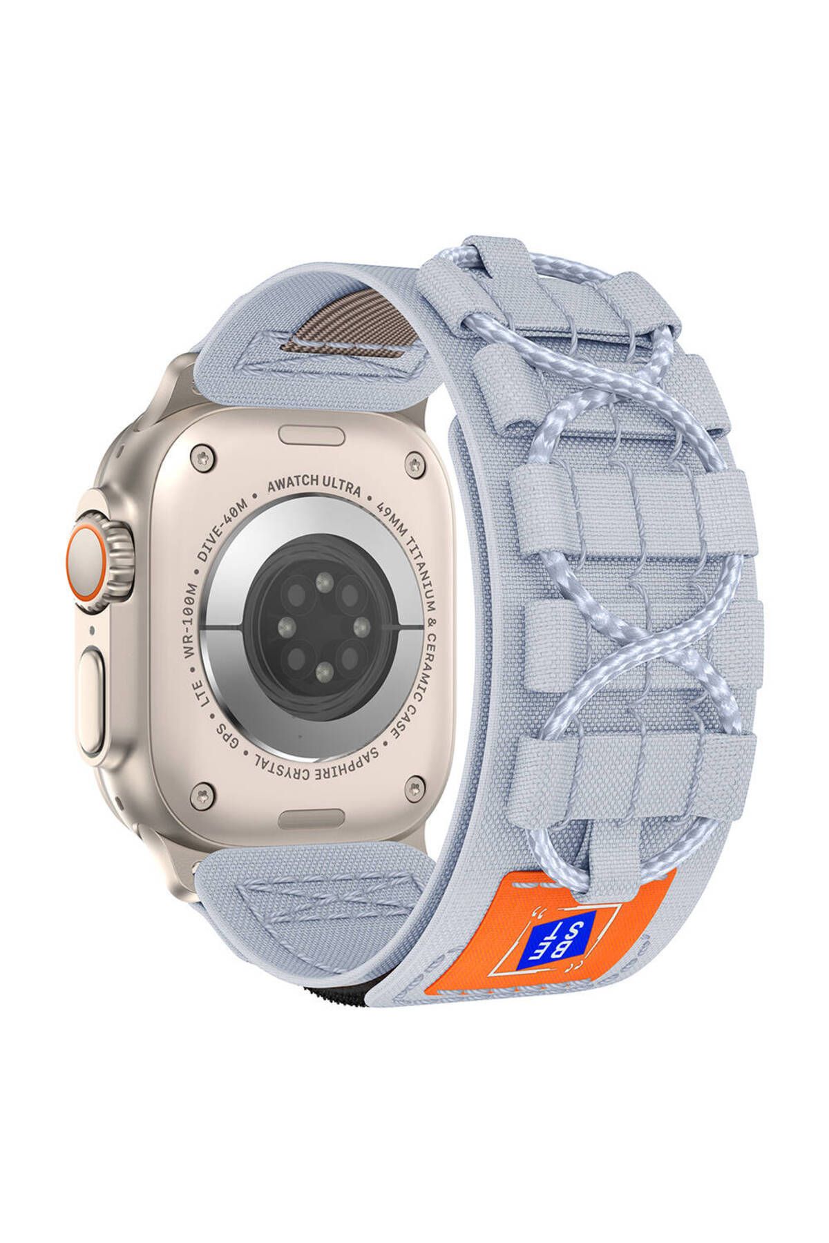 The Bear Case Watch 7 45mm Uyumlu TBC- KRD-99 Hasır Kordon-Gri