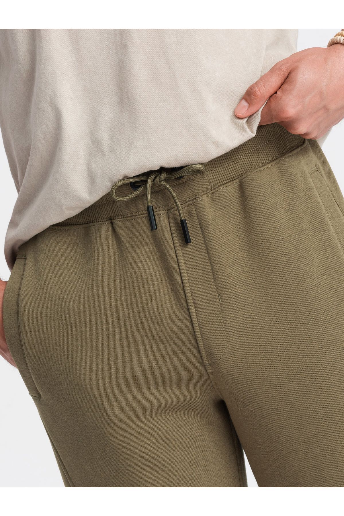 OMBRE-Herren BASIC Baumwoll Jogger Sweatpants - Oliv V2 OM-PABS-0174 XL 2