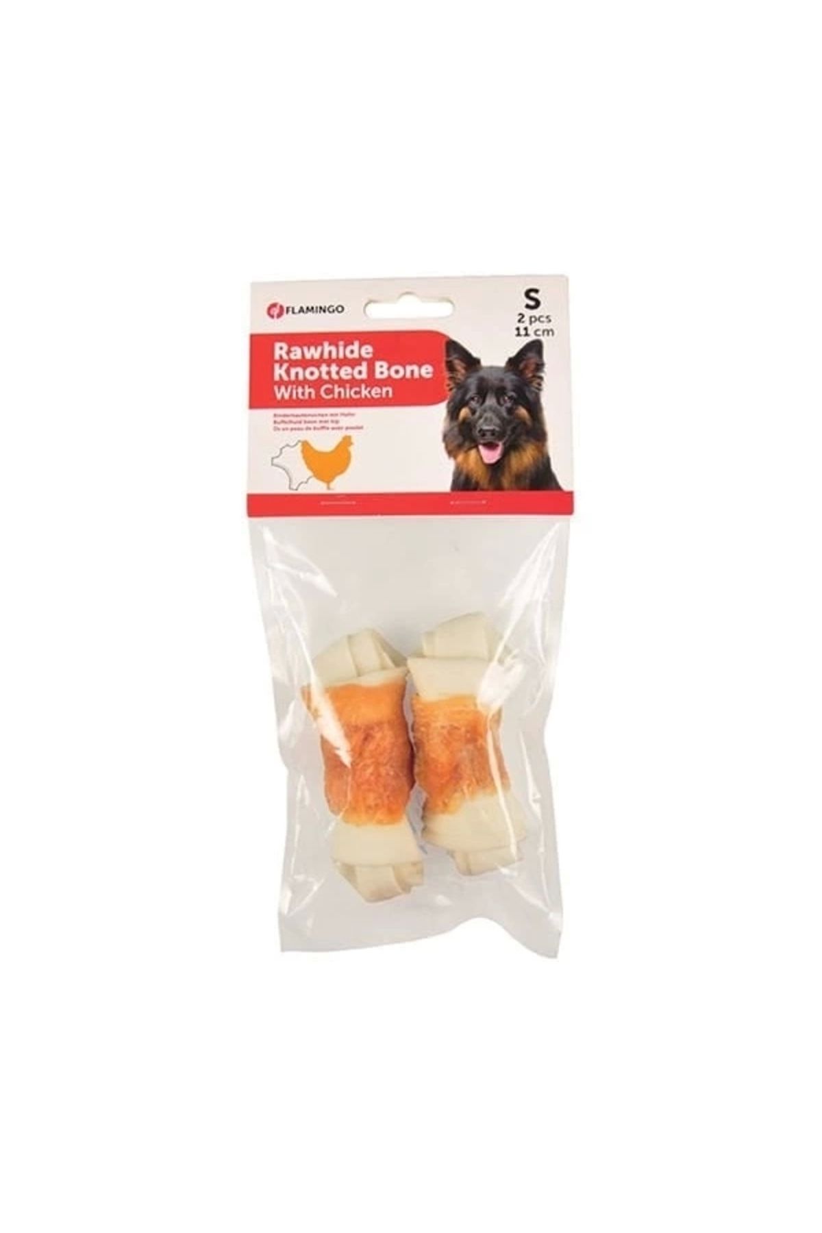 No8 Home Flamingo Düğümlü Tavuklu Köpek Kemik Ödül Maması 2 Adet 11 Cm