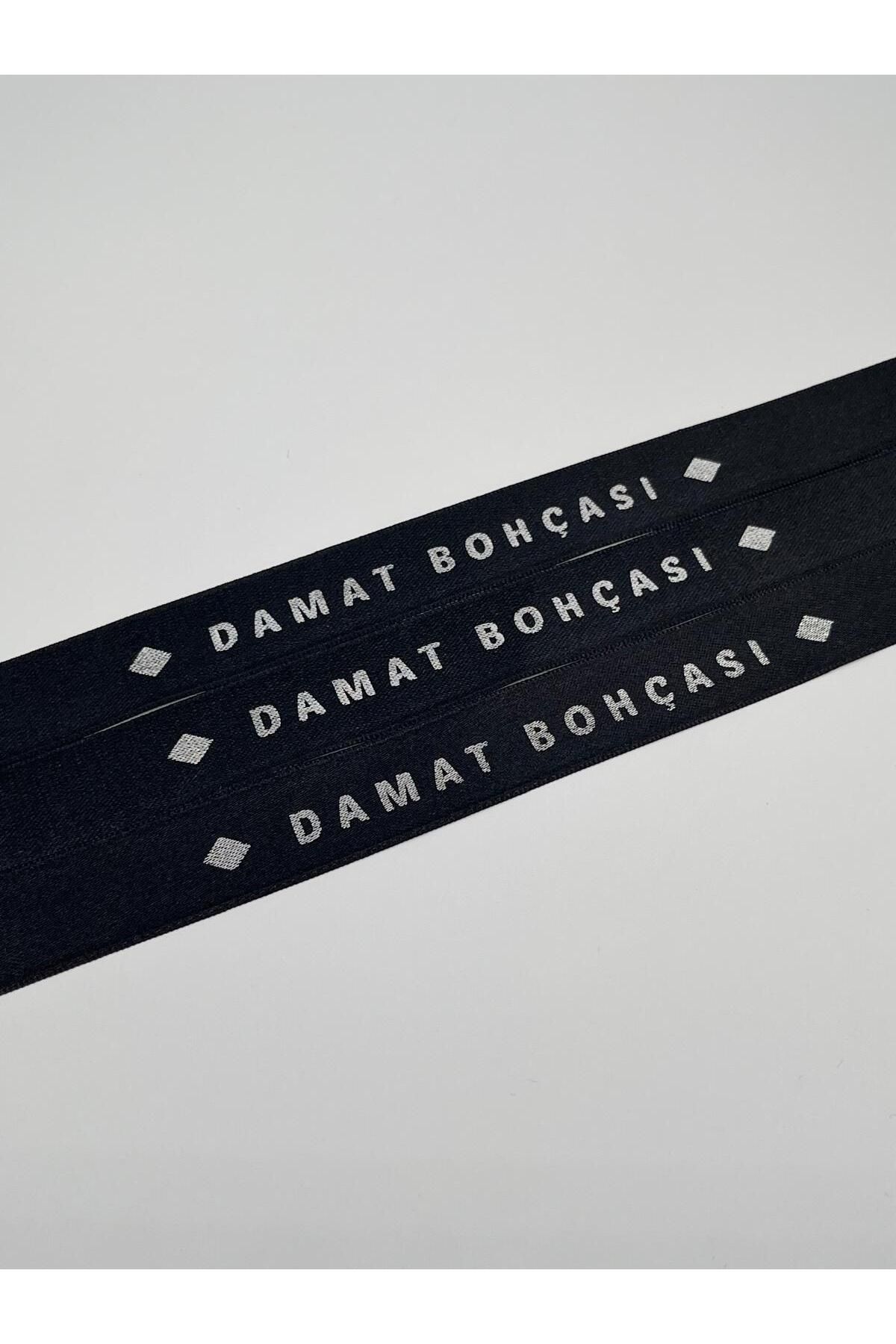 EvremStore Siyah Üzeri Gümüş Damat Bohçası Yazılı Bohça Bağlama Kurdelesi 1 Metre - 3 Adet