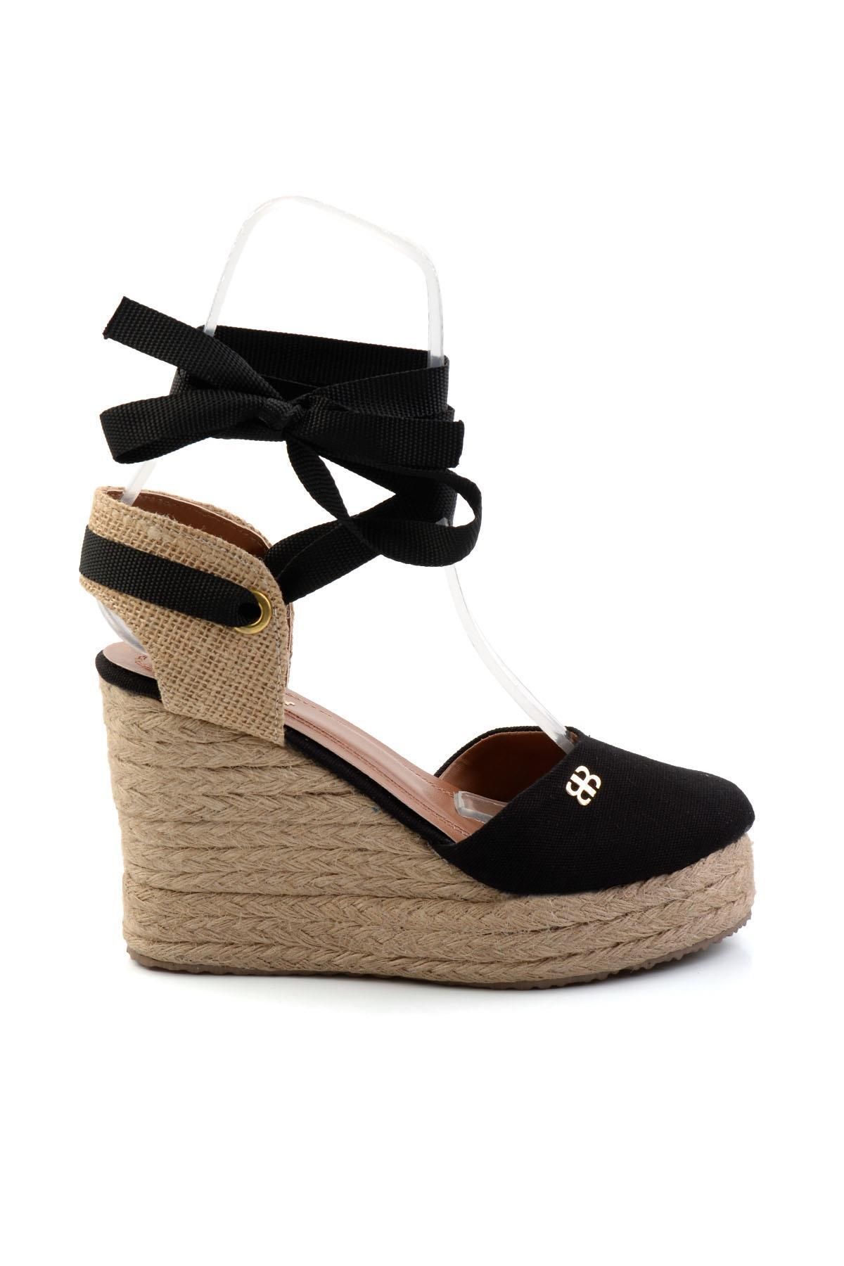 Bambi Siyah Kadın Espadril K01874414818