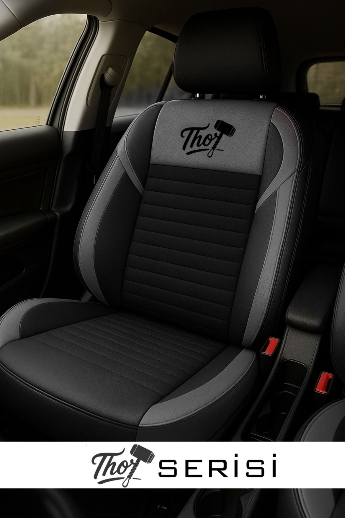 GM-DESIGN Thor Tay Tüyü Oto Koltuk Kılıfı (MİTSUBİSHİ Colt-Carisma-Lancer Uyumlu)