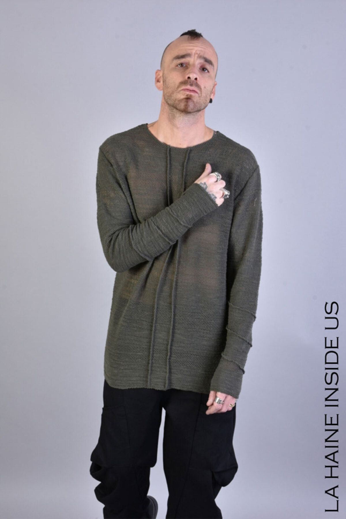 La Haine Inside Us-REGULAR NET BLOUSE - LA HAINE INSIDE US - GREEN, M 1