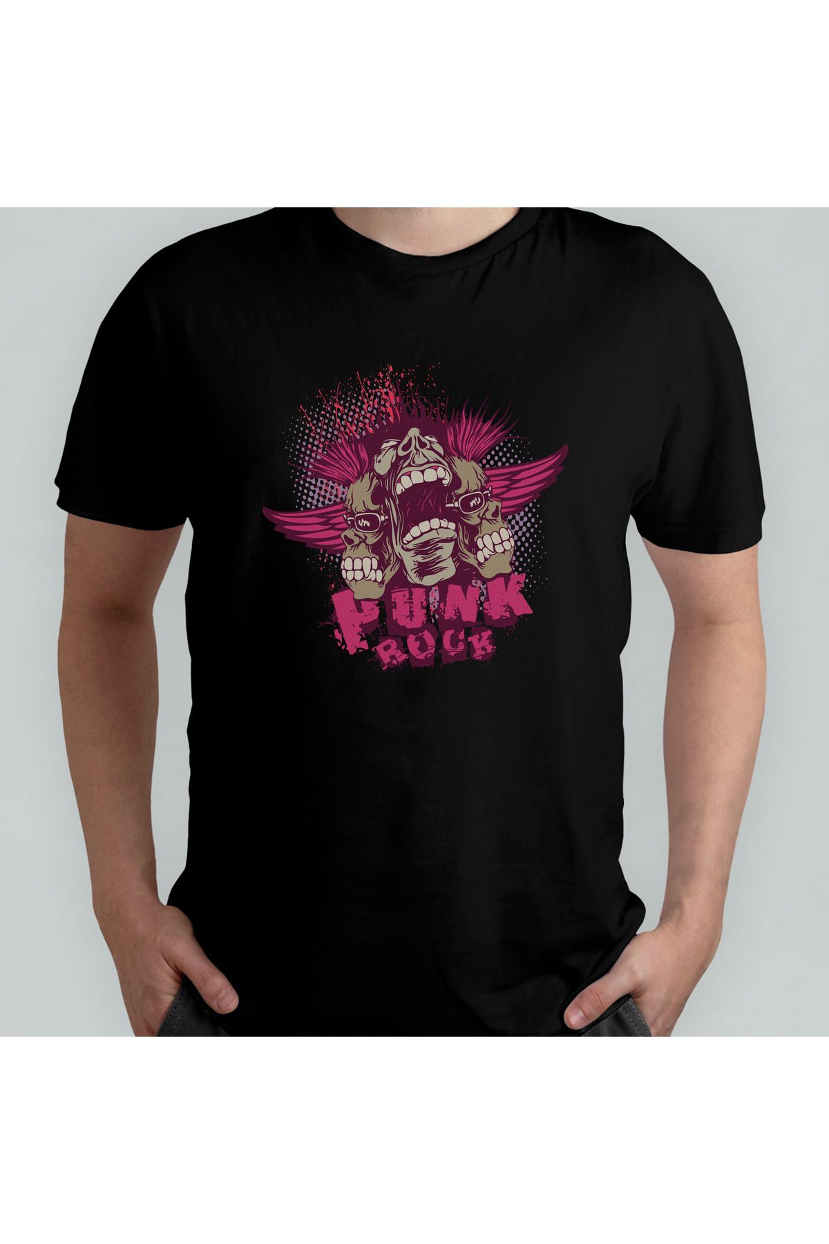 Pixxa Punk Rock Unisex %100 Pamuklu Bisiklet Yaka T-Shirt Model 1
