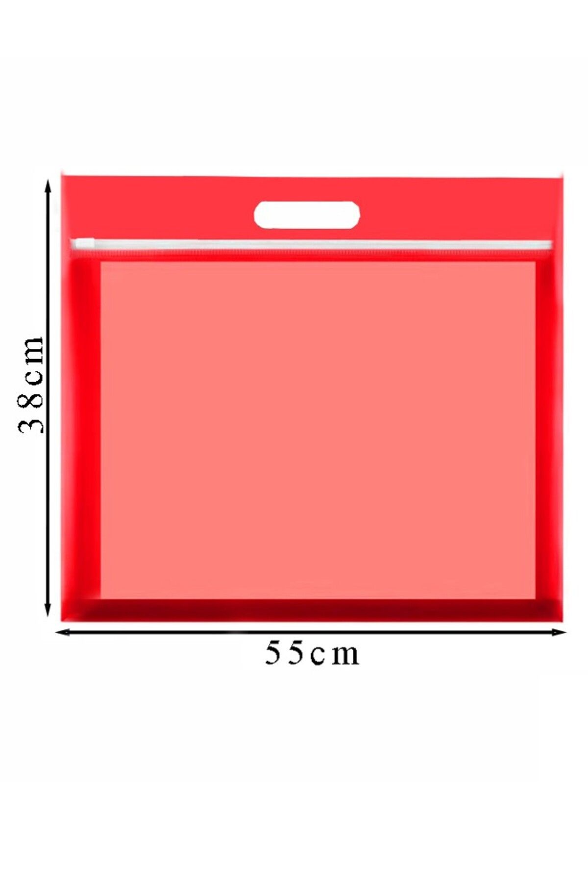 Abka Kırmızı Plastik Fermuarlı Proje Dosyası 35x50 cm 1 Adet Tutmaçlı 38x55 cm Resim ve Proje Ödev Dosyas