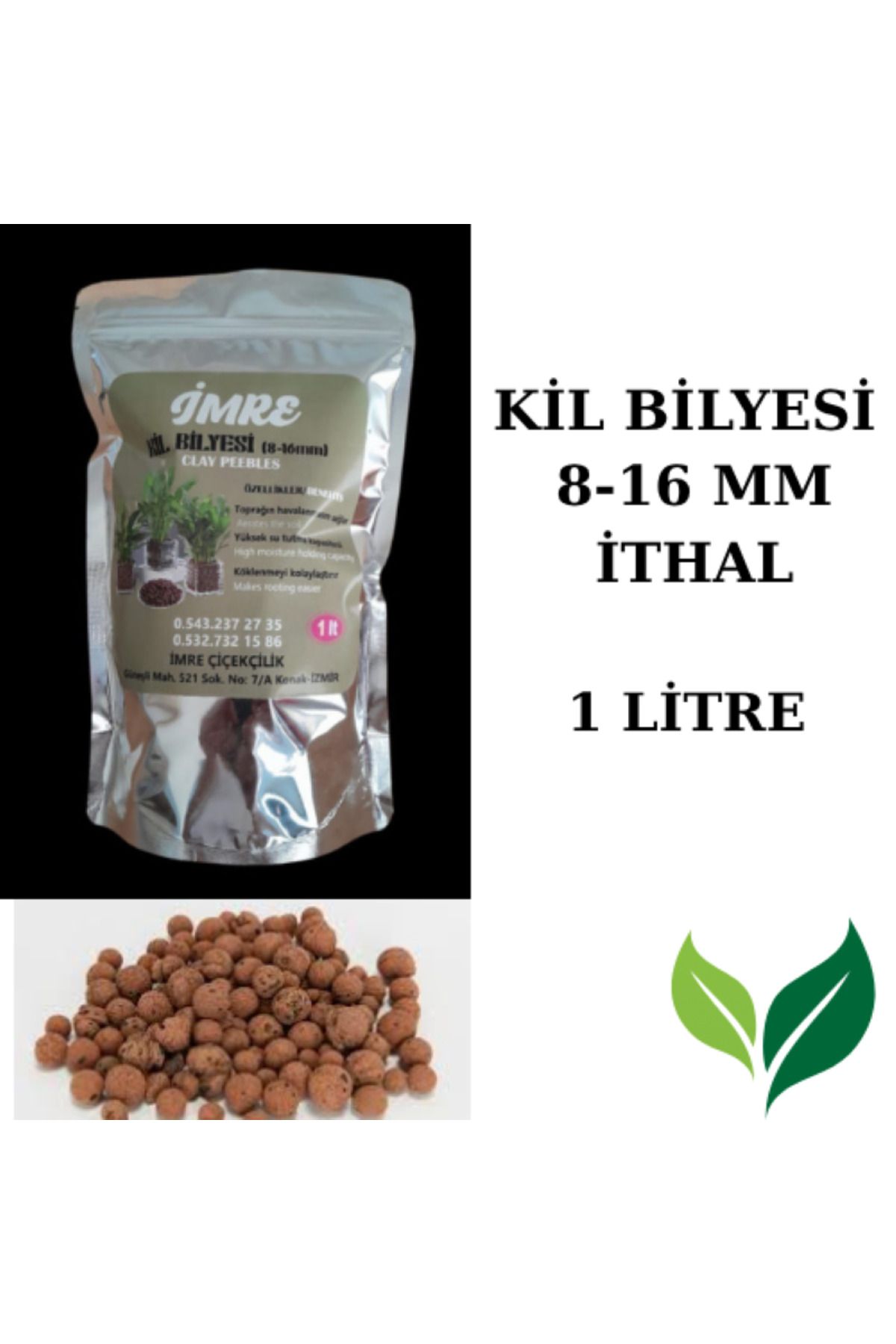 İMRE ÇİÇEKÇİLİK KİL BİLYESİ 8-16 MM İTHAL - 1 LİTRE