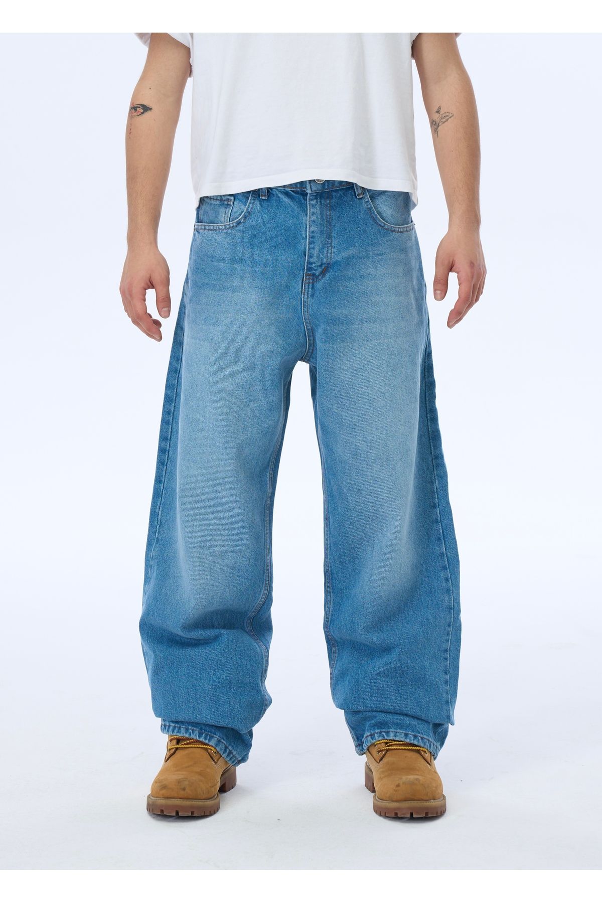 ATE WEAR ATE Premium Mavi Detay Baggy Kot Pantolon