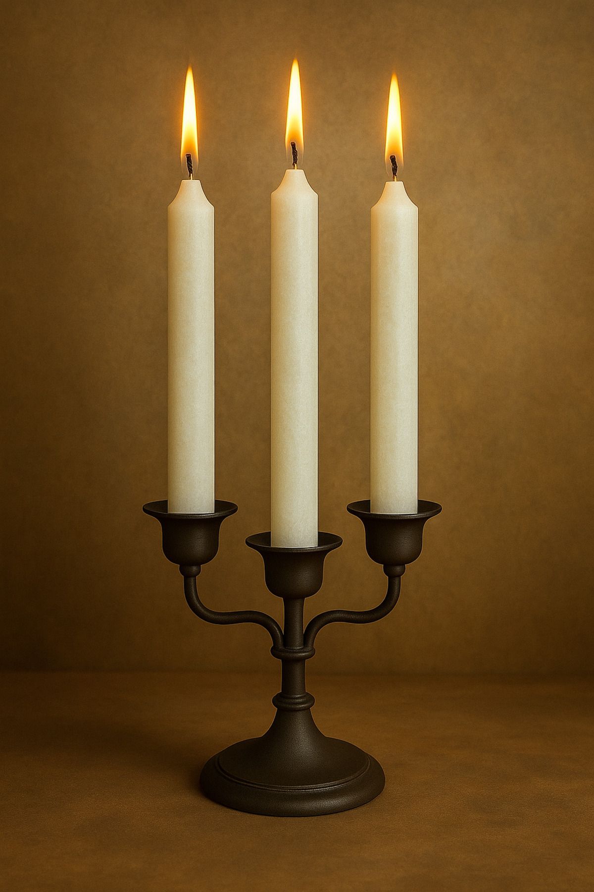 VINTAGE CANDLES Vanilya Kokulu Dekoratif Üçlü Şamdan Mum