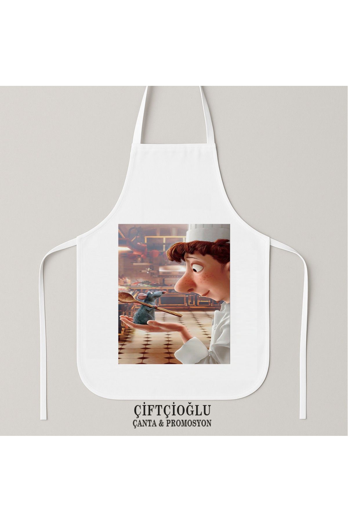 Valse Kişiye Özel Baskılı Keten Mutfak Önlüğü 43x60cm Ratatouille-Sevgili-Eş Hediyelik