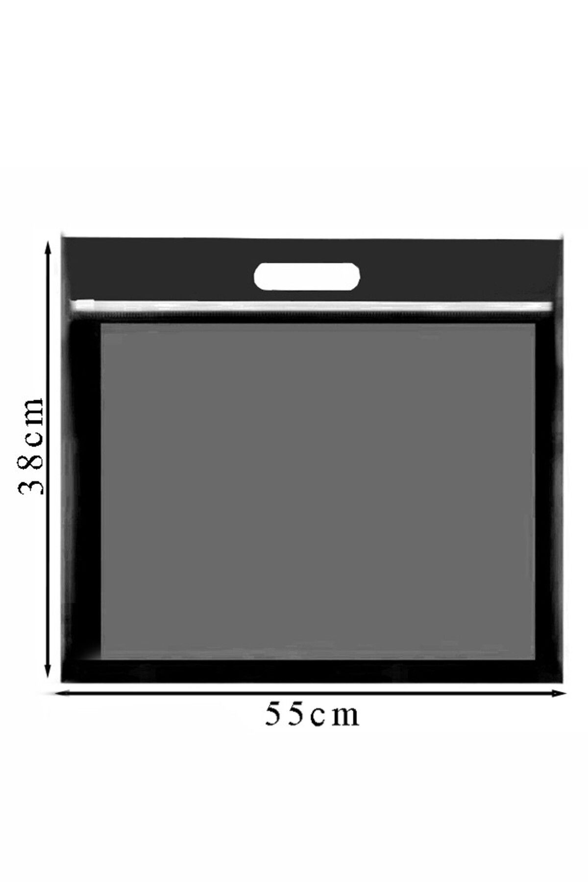 Abka Siyah Plastik Fermuarlı Proje Dosyası 35x50 cm 1 Adet Tutmaçlı 38x55 cm Resim ve Proje Ödev Dosyası