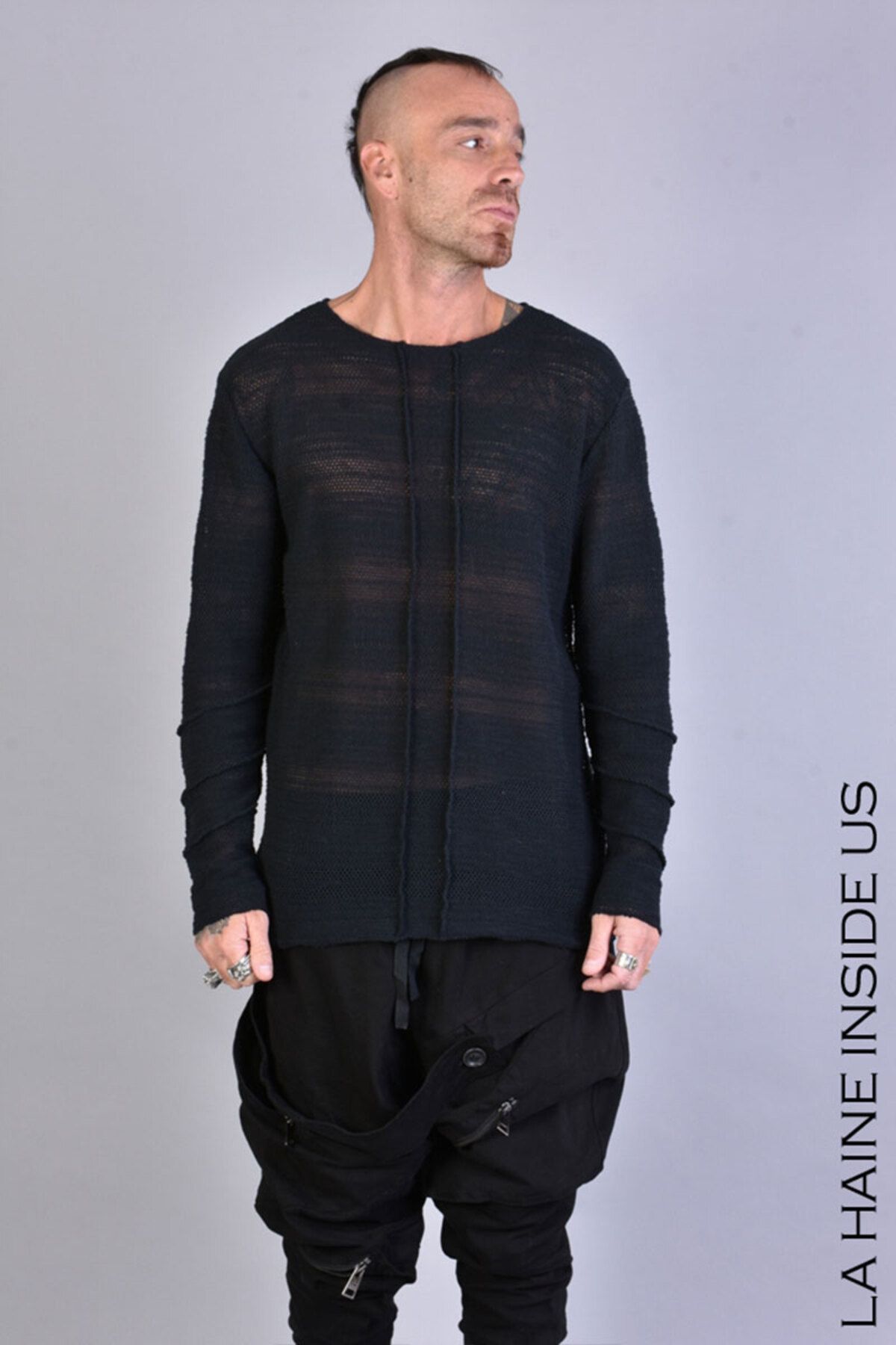 La Haine Inside Us-REGULAR NET BLOUSE - LA HAINE INSIDE US - BLACK, M 1