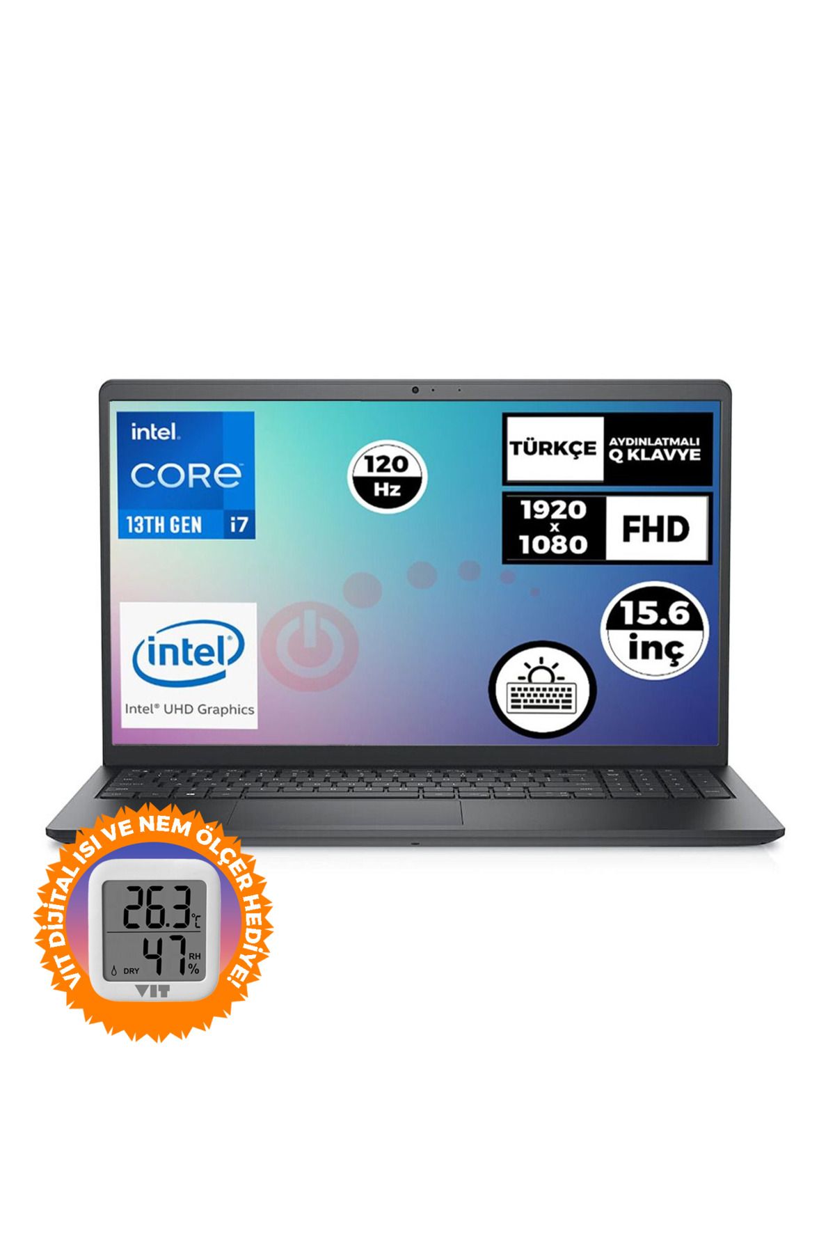 Dell Vostro 3530 i7-1355U 16GB 512GB SSD 15.6" 120Hz W11P Laptop + VIT Termometre N1601PVNB3530U 026