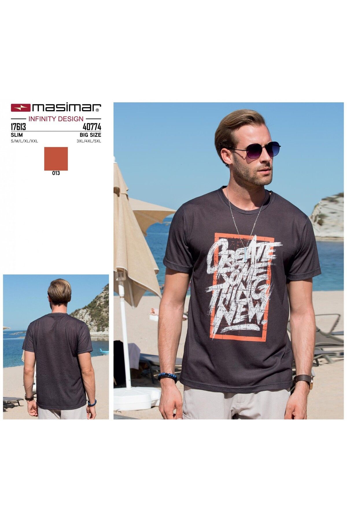 Masimar Erkek Bisiklet Yaka Dijital Baskılı T-shirt