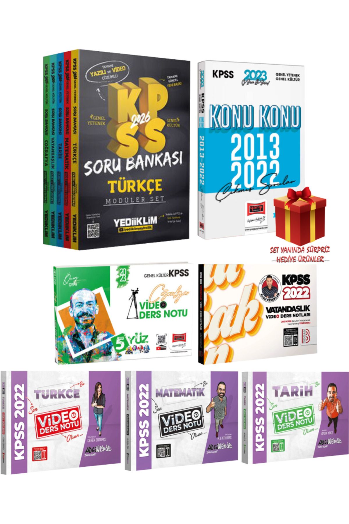 Yediiklim Yayınları 2026 KPSS Modüler Set Soru Bankası+ Türkçe Matematik Tarih Coğrafya Vatandaşlık Konu Anlatım+ Çıkmış