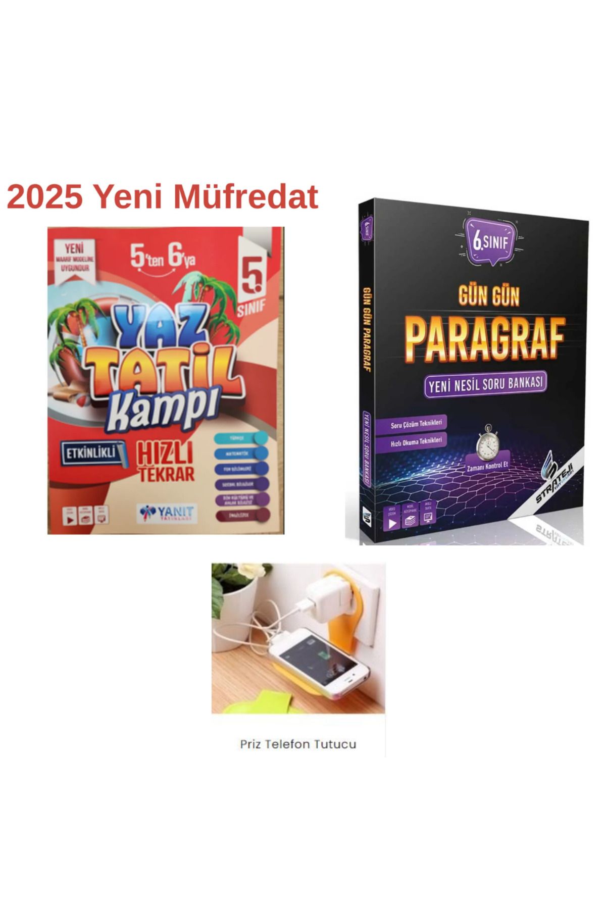 Üç Dört Beş Yayıncılık YANIT 5.SINIF YAZ TATİL KAMP KİTABI + 6.SINIF GÜN GÜN PARAGRAF STRATEJİ YAYINLARI SET(PRİZ TUTUCULU)