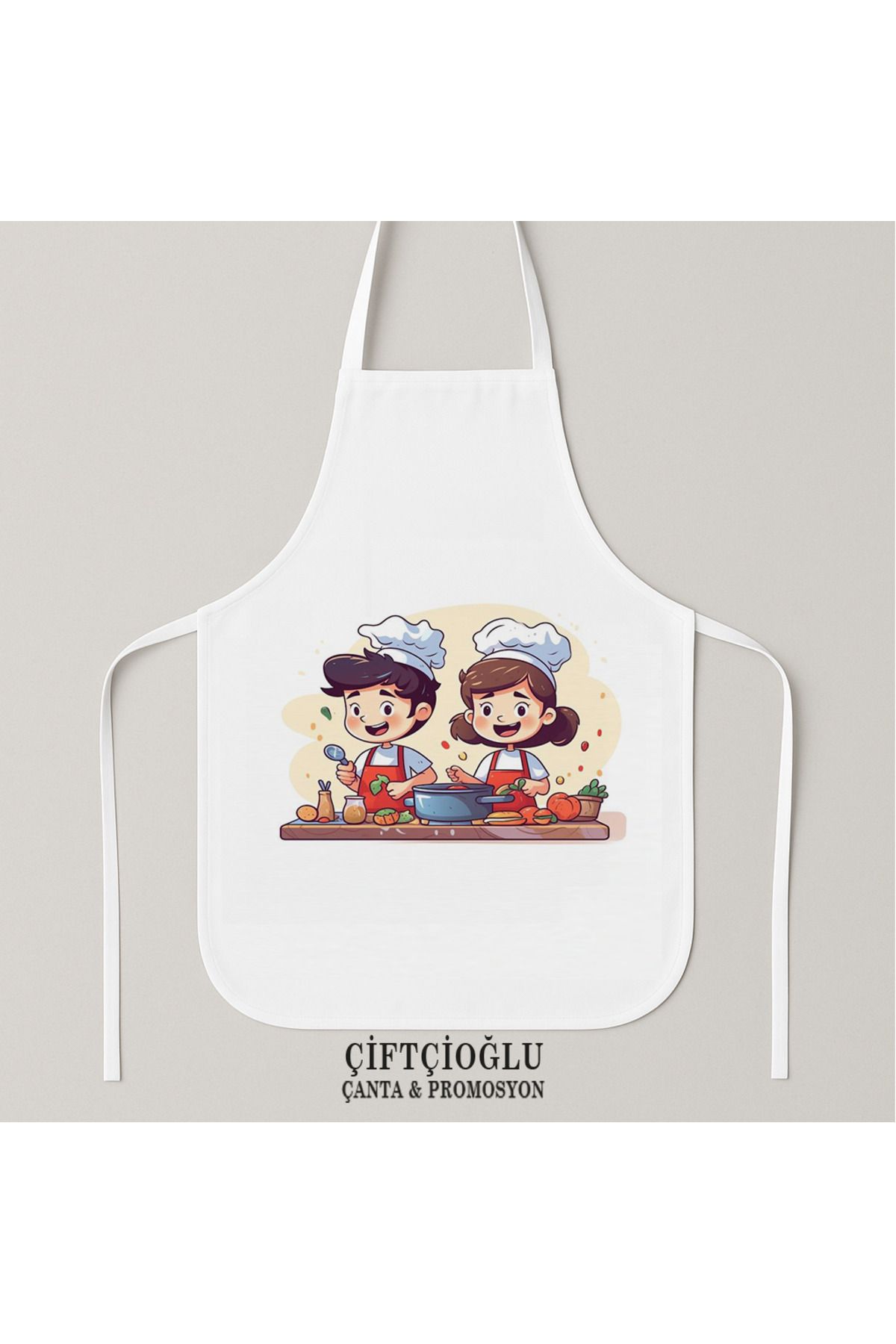 Valse Kişiye Özel Baskılı Keten Mutfak Önlüğü 43x60cm Ratatouille-Sevgili-Eş Hediyelik