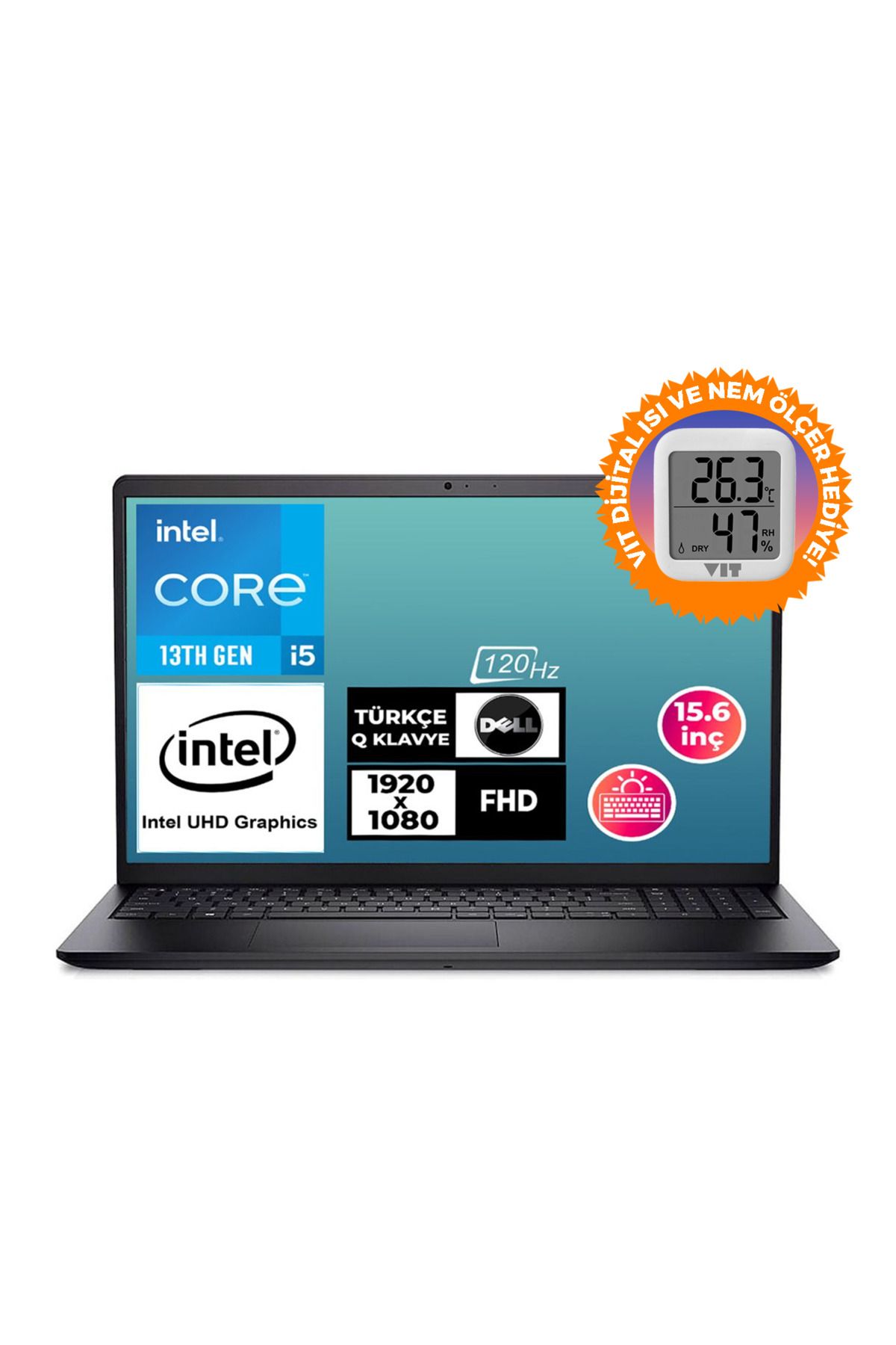 Dell Vostro 3530 i5-1334U 8GB 512GB SSD 15.6" FHD Ubuntu Laptop + VIT Termometre N3409PVNB3530U 016