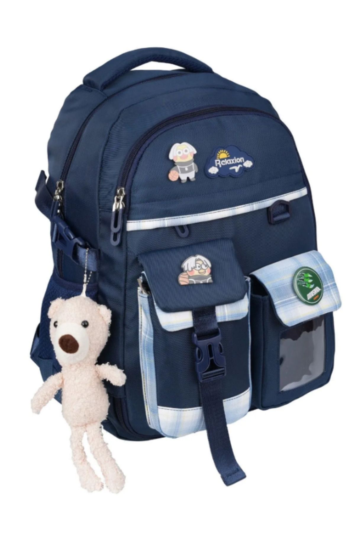 Benittokids Relaxion 7 Bölmeli Sırt Destekli Aksesuarlı İç Bölmesi Organizerli Tasarım Okul Sırt Çantası 1450