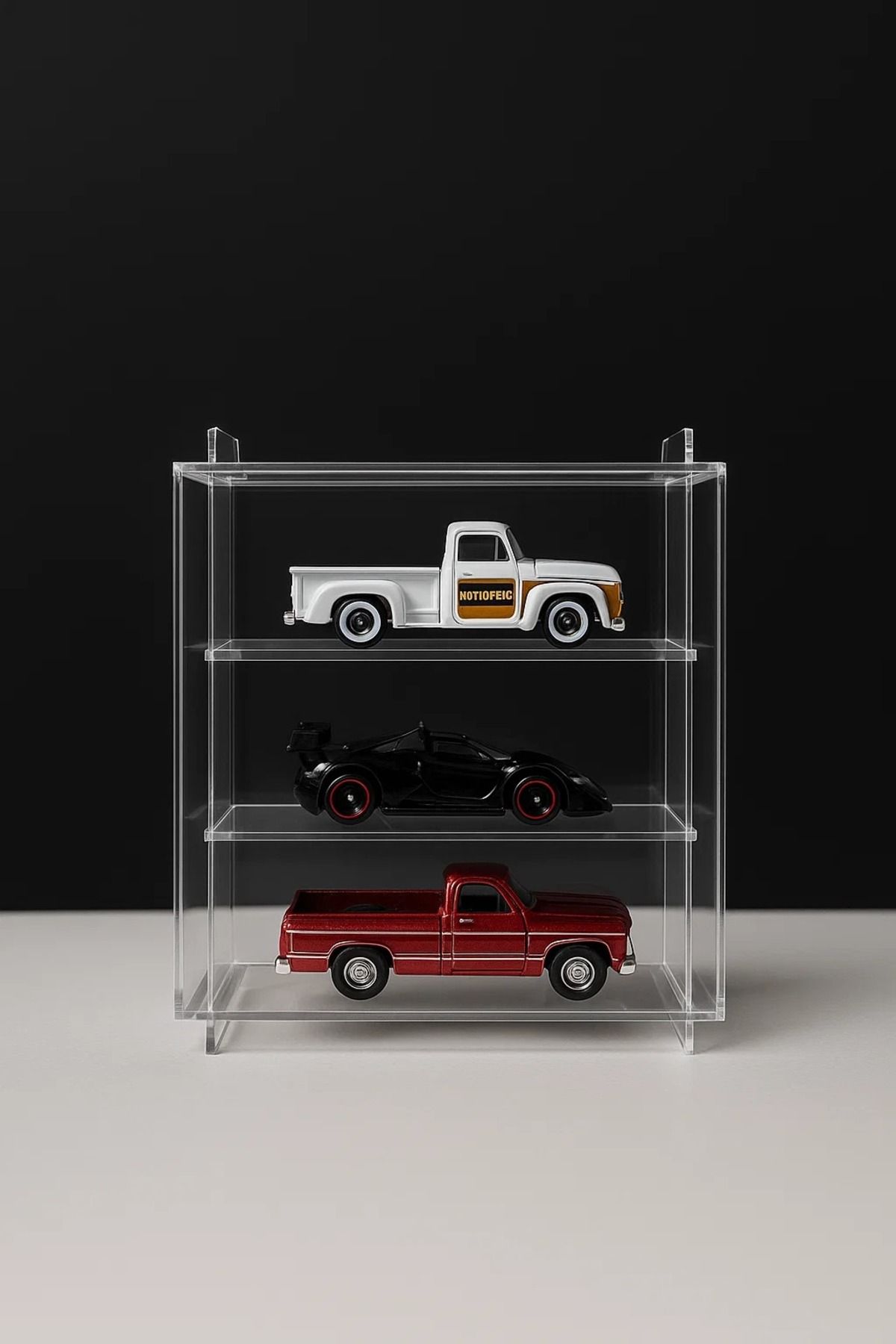 Vipyol Oyuncak Araba Rafı Demir Araba Şeffaf Sergileme Standı Diecast Araba Rafı 1:64 Ölçek