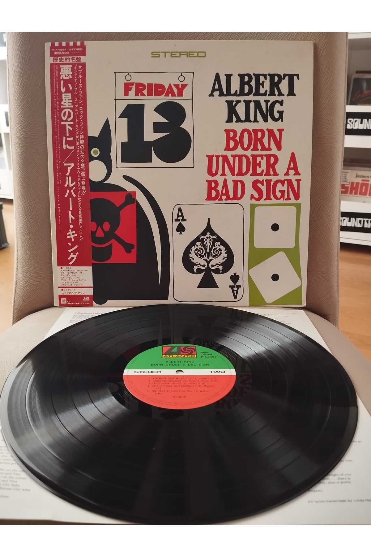Plakperest Albert King – Born Under A Bad Sign - 1982 Japonya Basım LP Plak-Obi’li-2.el