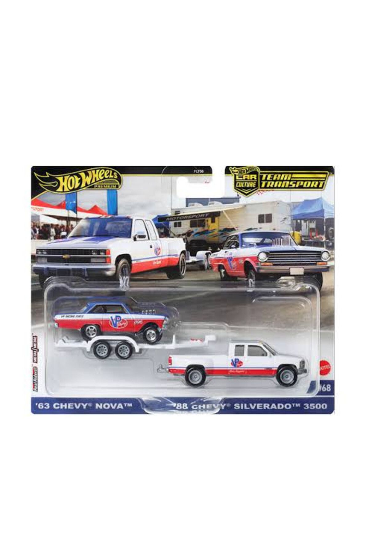 Hotwhells HotWheels Premium Car Culture Team Transport' 63 Chevy Nova