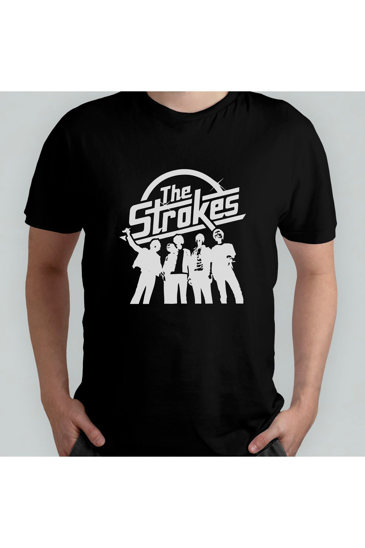 Pixxa The Strokes Unisex %100 Pamuklu Bisiklet Yaka T-Shirt Model 1