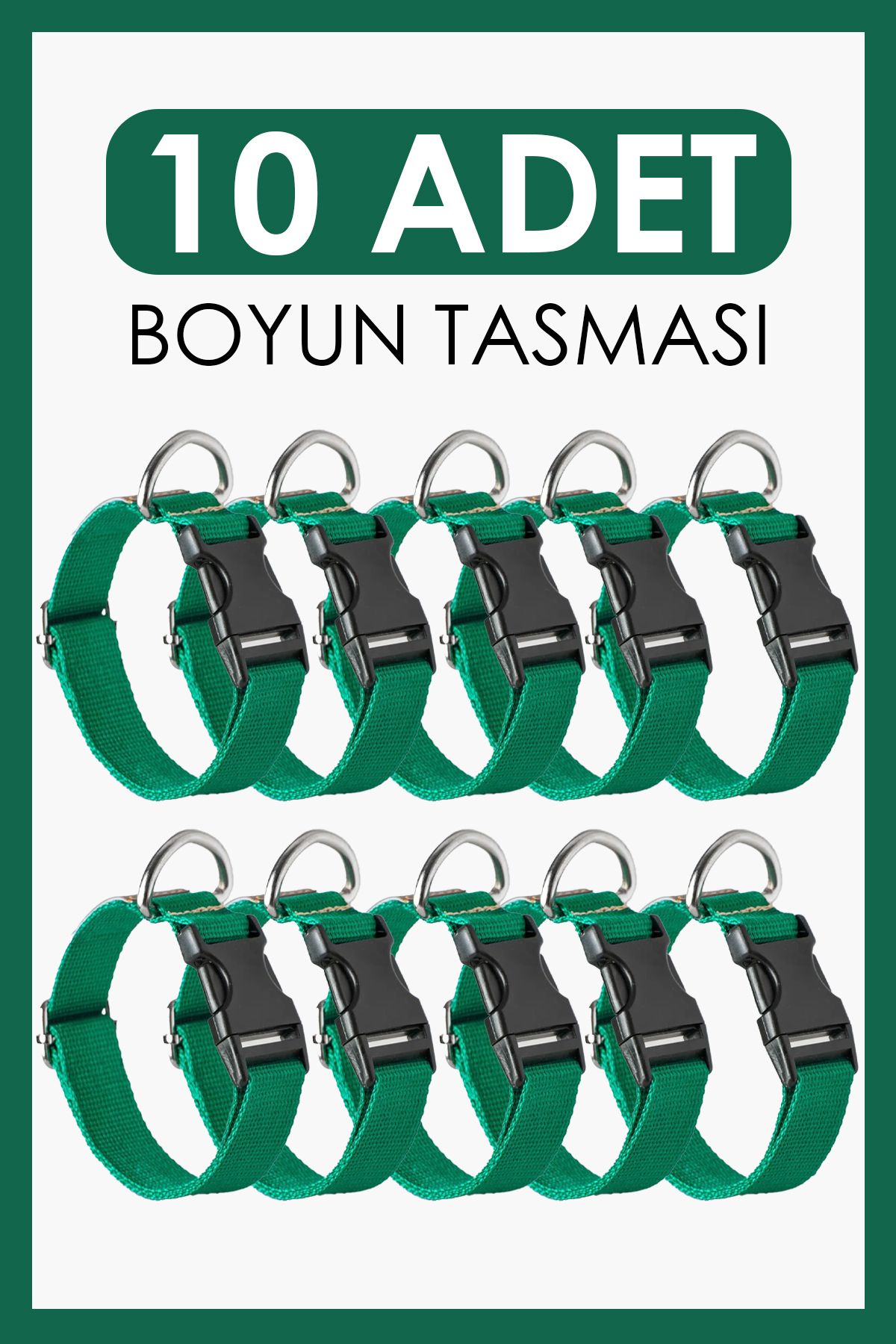 pasiole 10’lu Köpek Boyun Tasması Seti | Ayarlanabilir, Dayanıklı, El Yapımı, Yerli Üretim