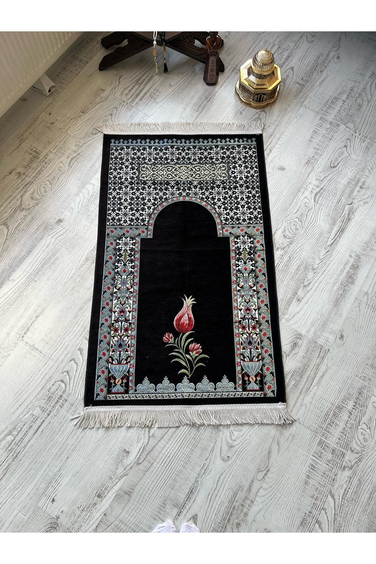 hicazavm Kaliteli Dokuma Burgu Püsküllü Dua İbadet Namaz Seccadesi