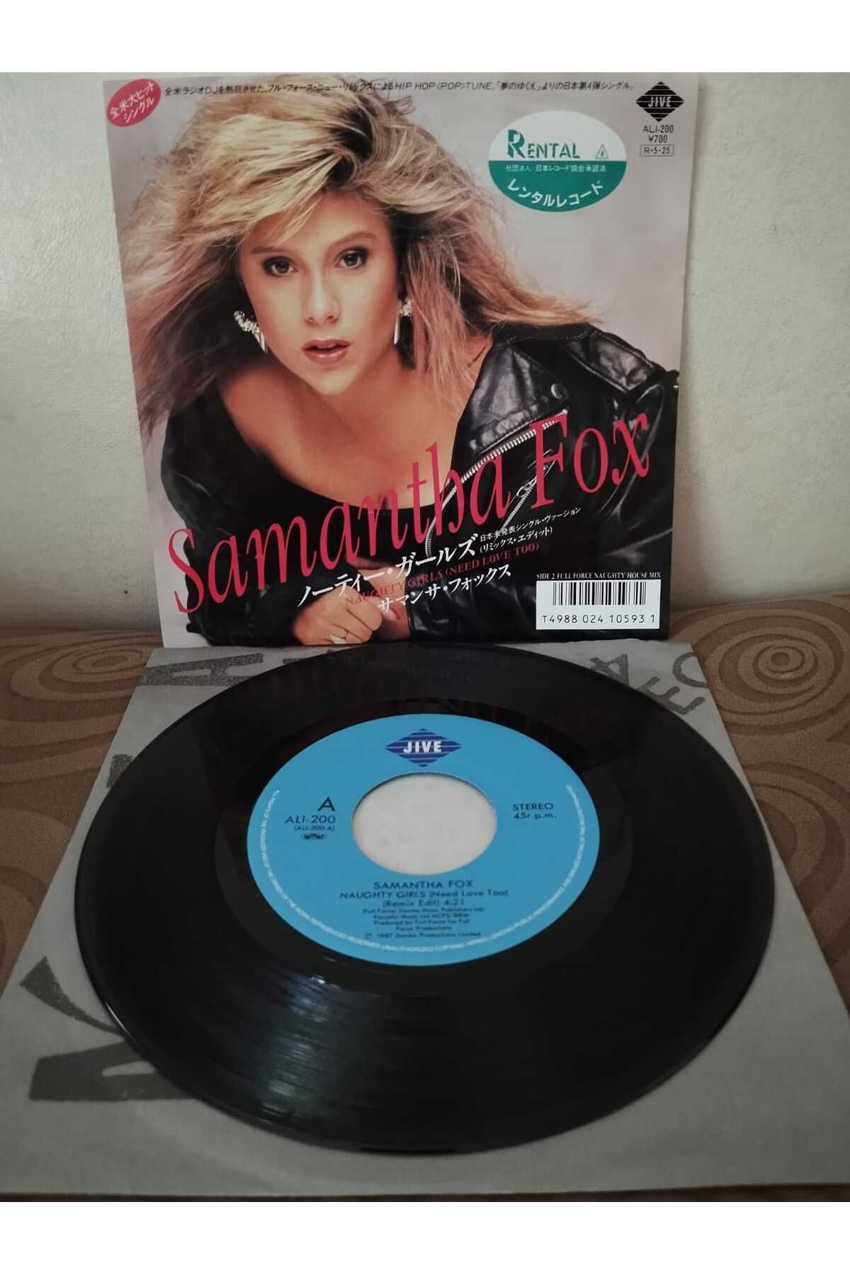 Plakperest Samantha Fox ‎– Naughty Girls (Need Love Too) - 1988 Japonya Basım 45lik Plak-2.El
