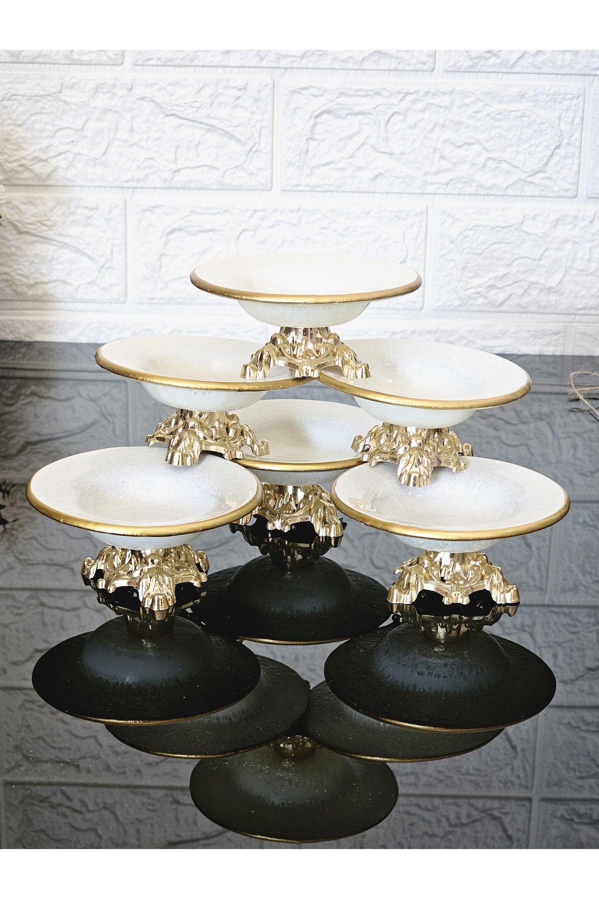 Barok Lokumluk krem gold 6 lı