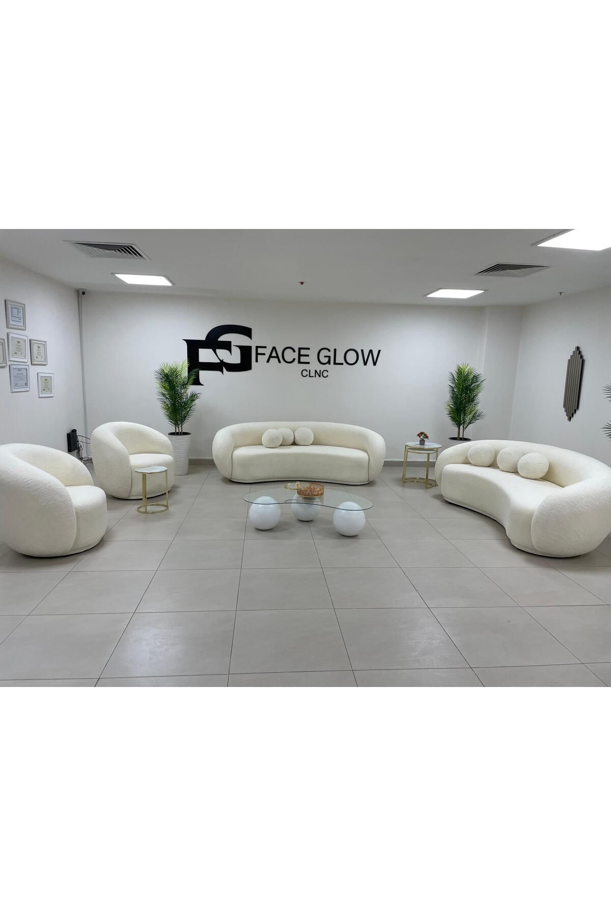 Bilgin Design Fasulye Teddy Koltuk Takımı 3+3+1+1 Süt Beyaz