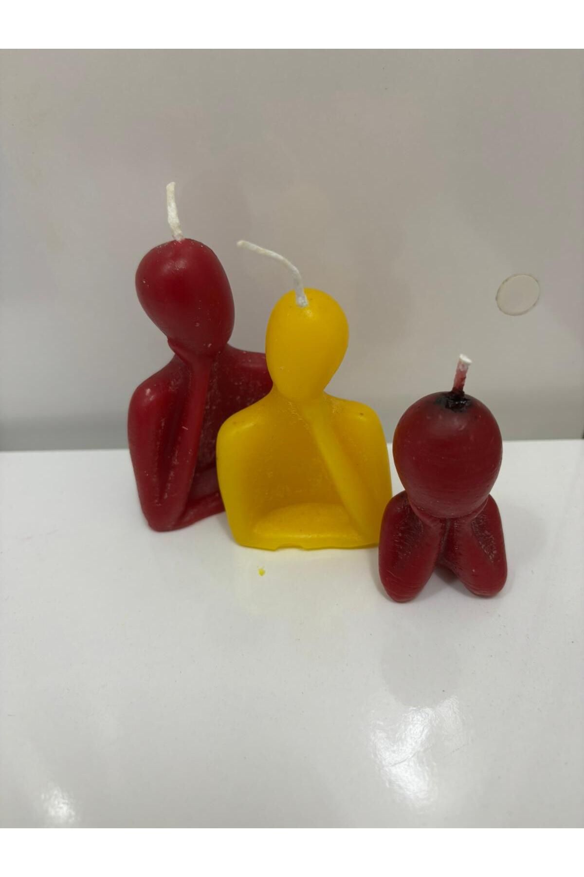 ellobutik Düşünen Aile Sarı Kırmızı Mum