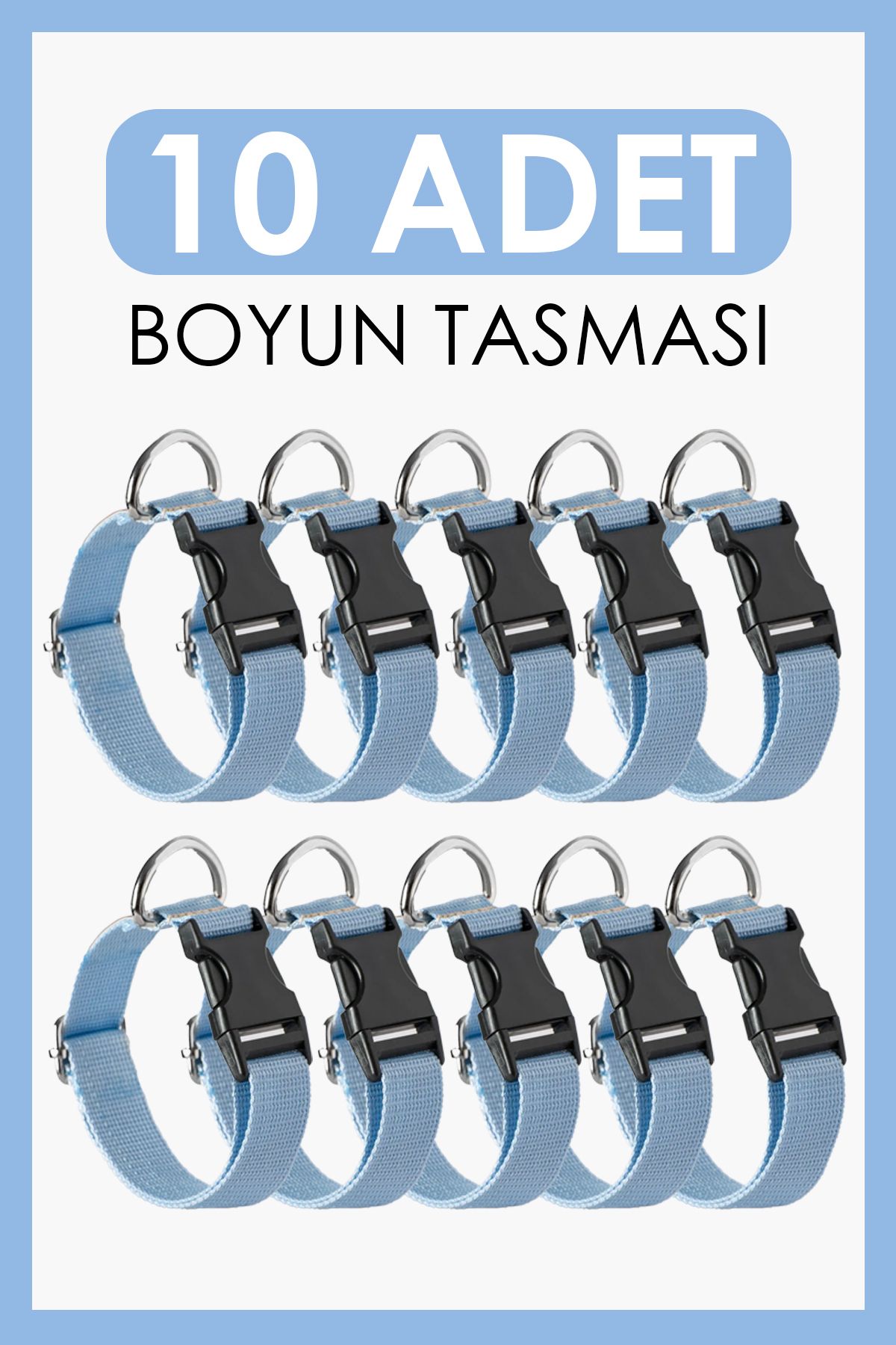 pasiole 10’lu Köpek Boyun Tasması Seti | Ayarlanabilir, Dayanıklı, El Yapımı, Yerli Üretim