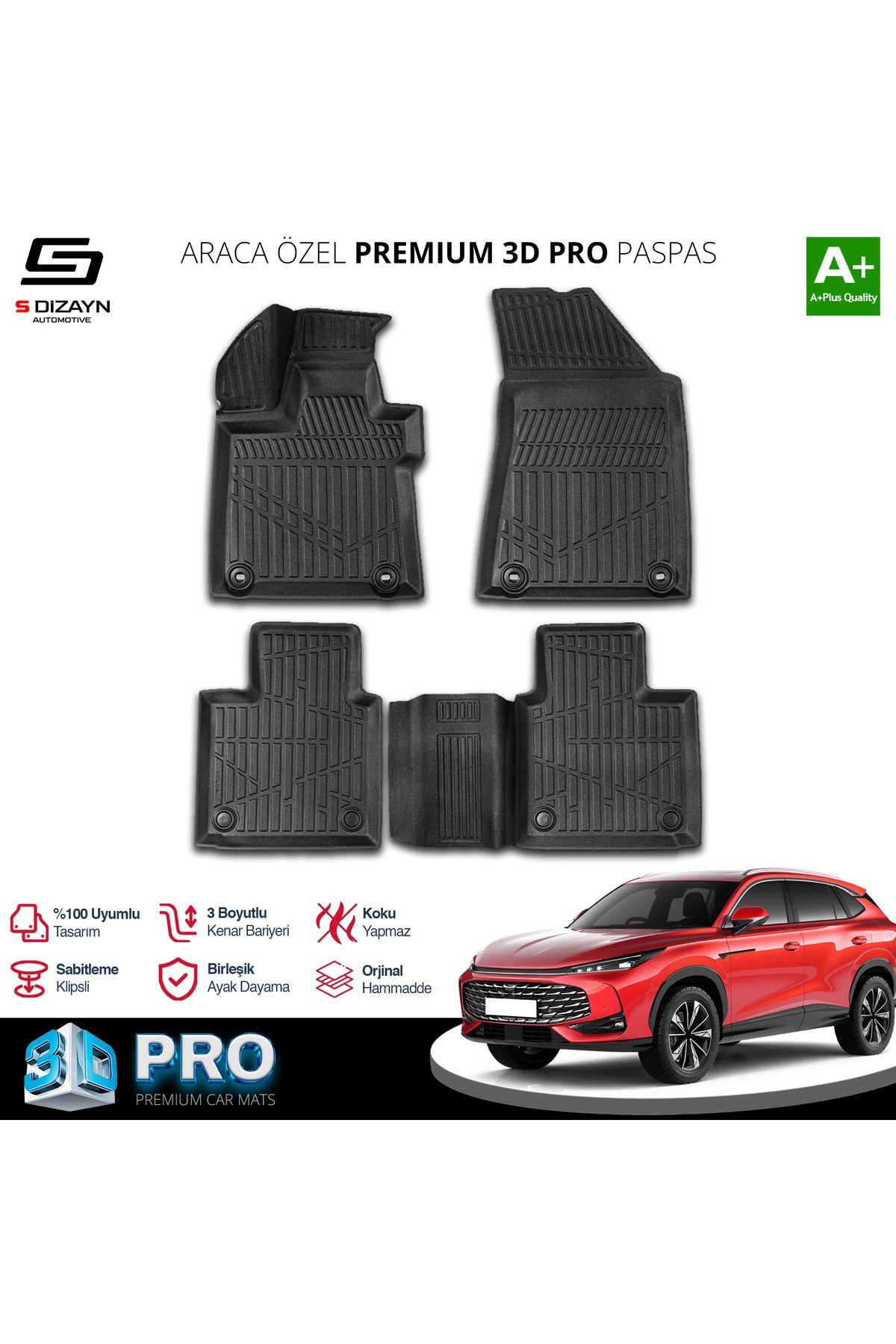 TREND Meka Part MG HS Turbo Hybrid 3D Pro Havuzlu Paspas 2024 Üzeri A+ Kalite