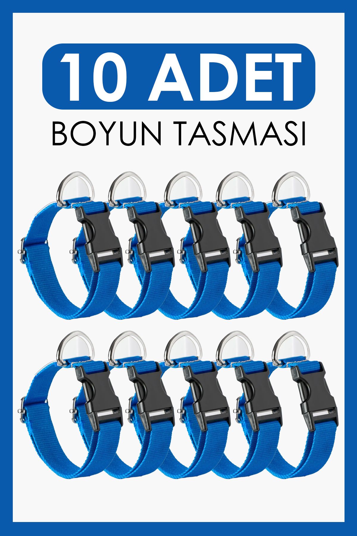 pasiole 10’lu Köpek Boyun Tasması Seti | Ayarlanabilir, Dayanıklı, El Yapımı, Yerli Üretim