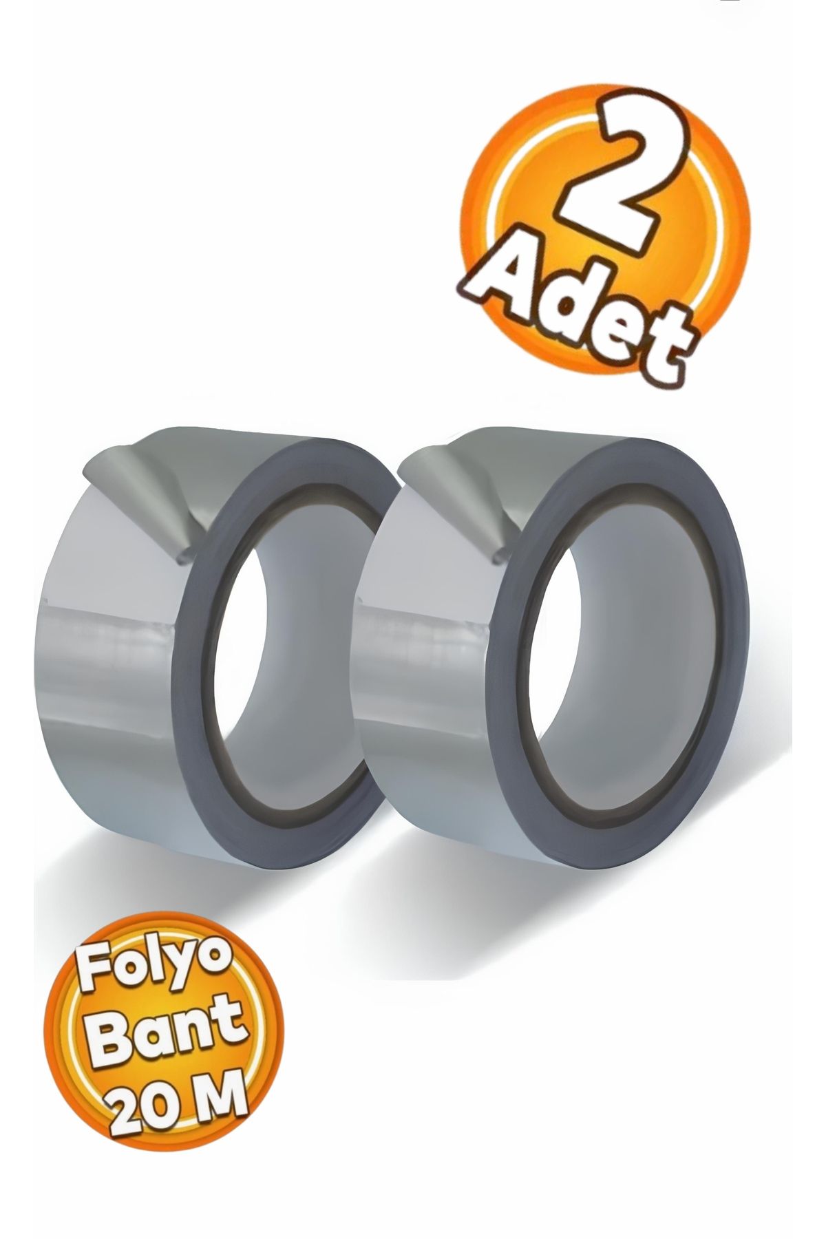 zimak Alüminyum Folyo Bant 44 mm x 20 Metre Sızdırmaz Yanmaz Soba Borusu Bandı (2 Adet)