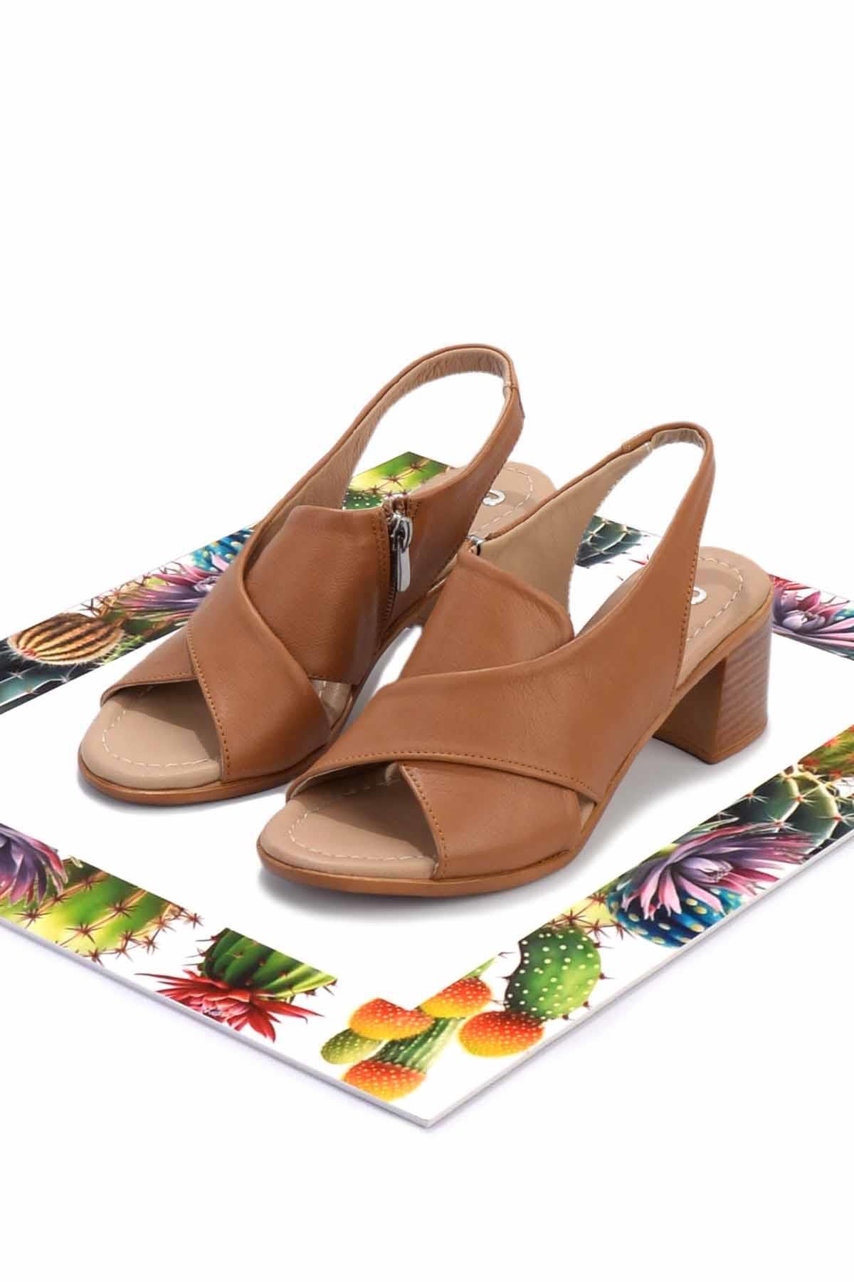 Bambi-Barna valódi bőr női klasszikus sarkú cipő K 05586452803 2