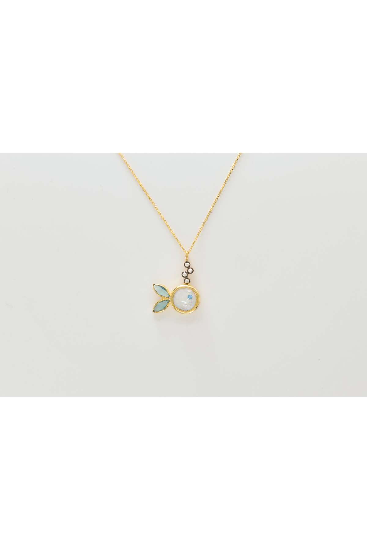 Ocean Silver & Jewelry Blue Topaz Taşlı Balık Gümüş Kolye